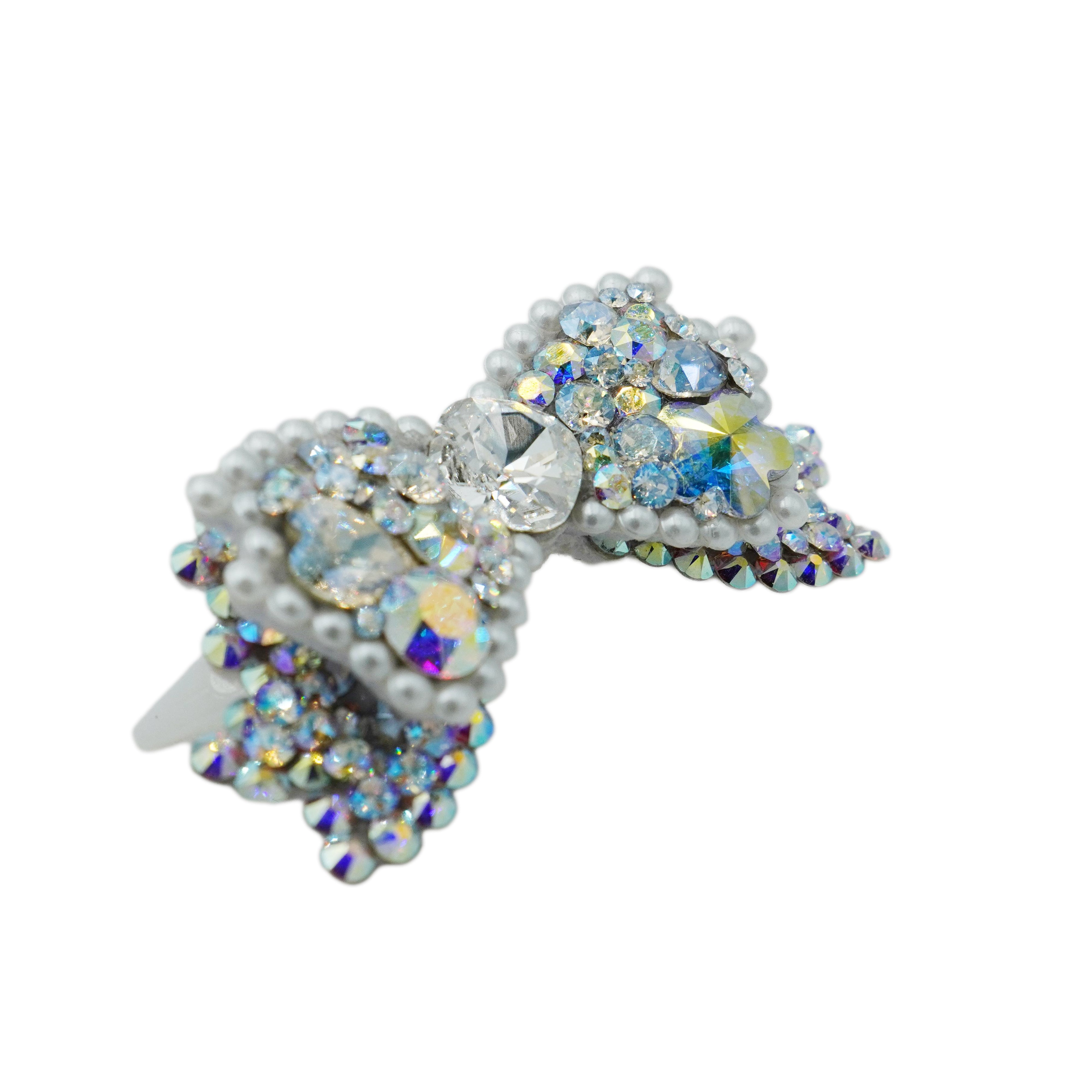 Lunapaw 3D Structured Double-Layer Bow Luxury Crystal Top Clip TP16