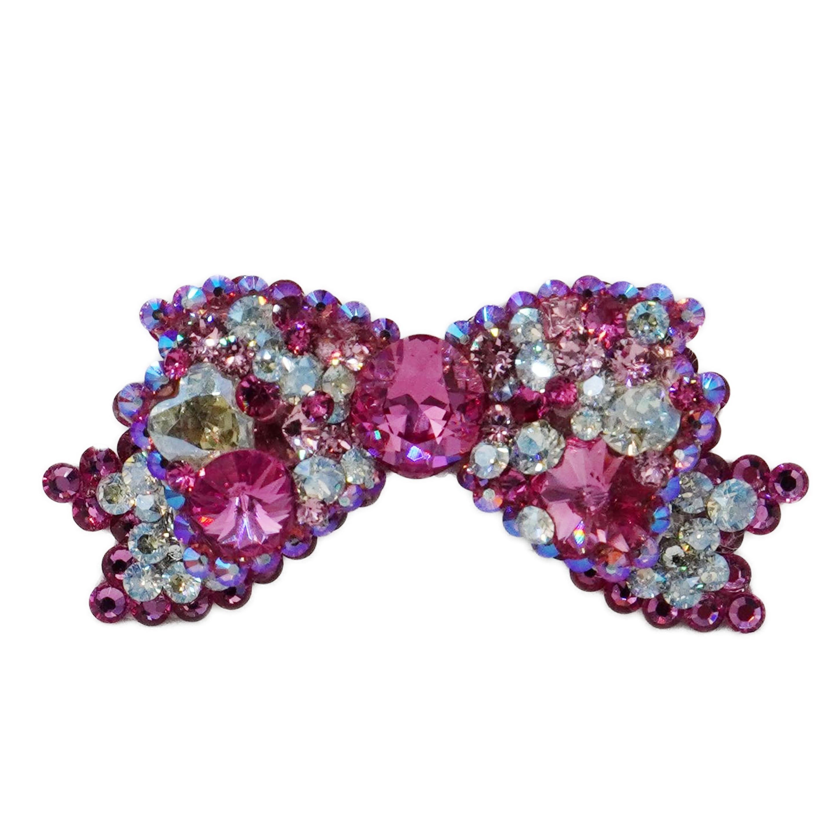 Lunapaw 3D Structured Double-Layer Bow Luxury Crystal Top Clip TP16