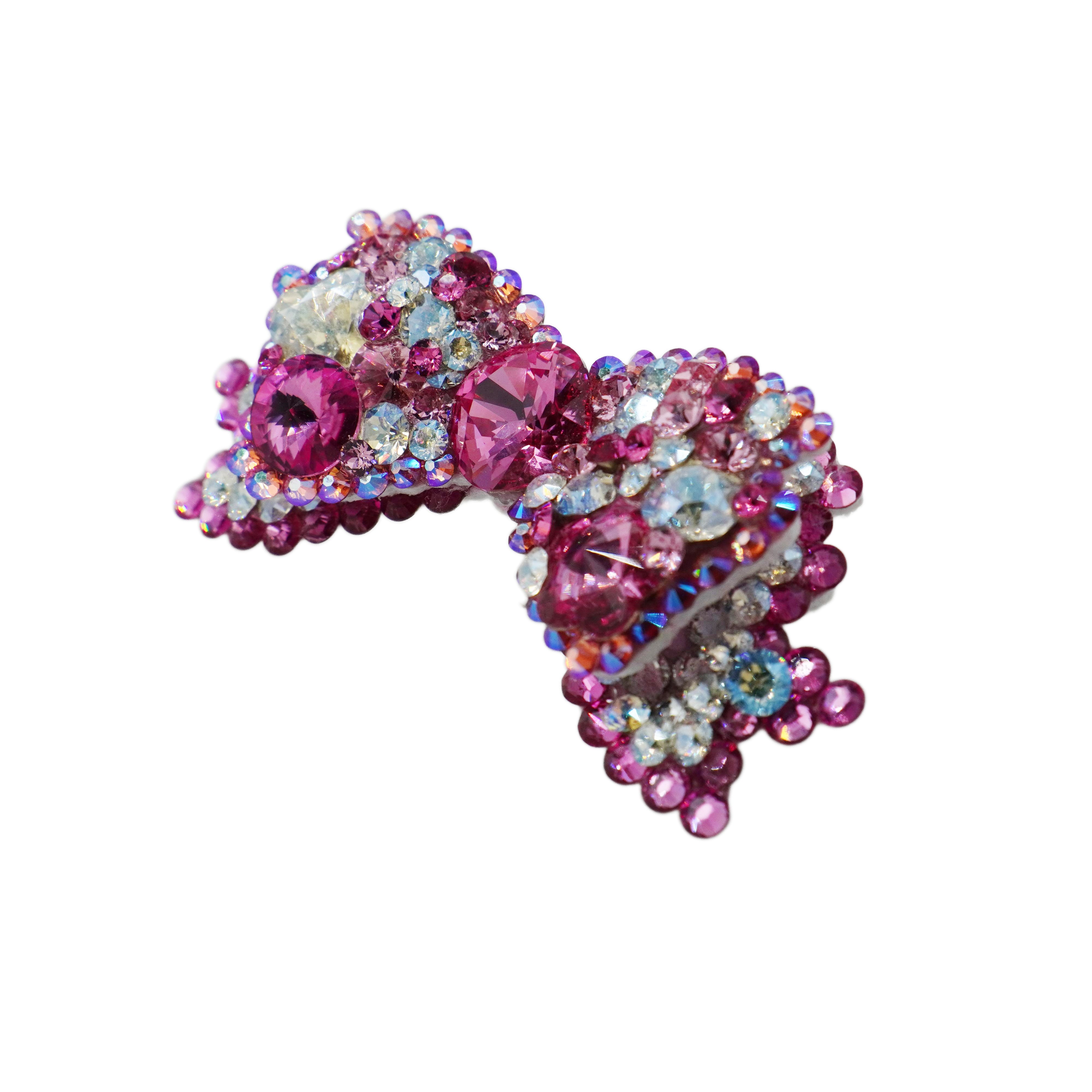 Lunapaw 3D Structured Double-Layer Bow Luxury Crystal Top Clip TP16