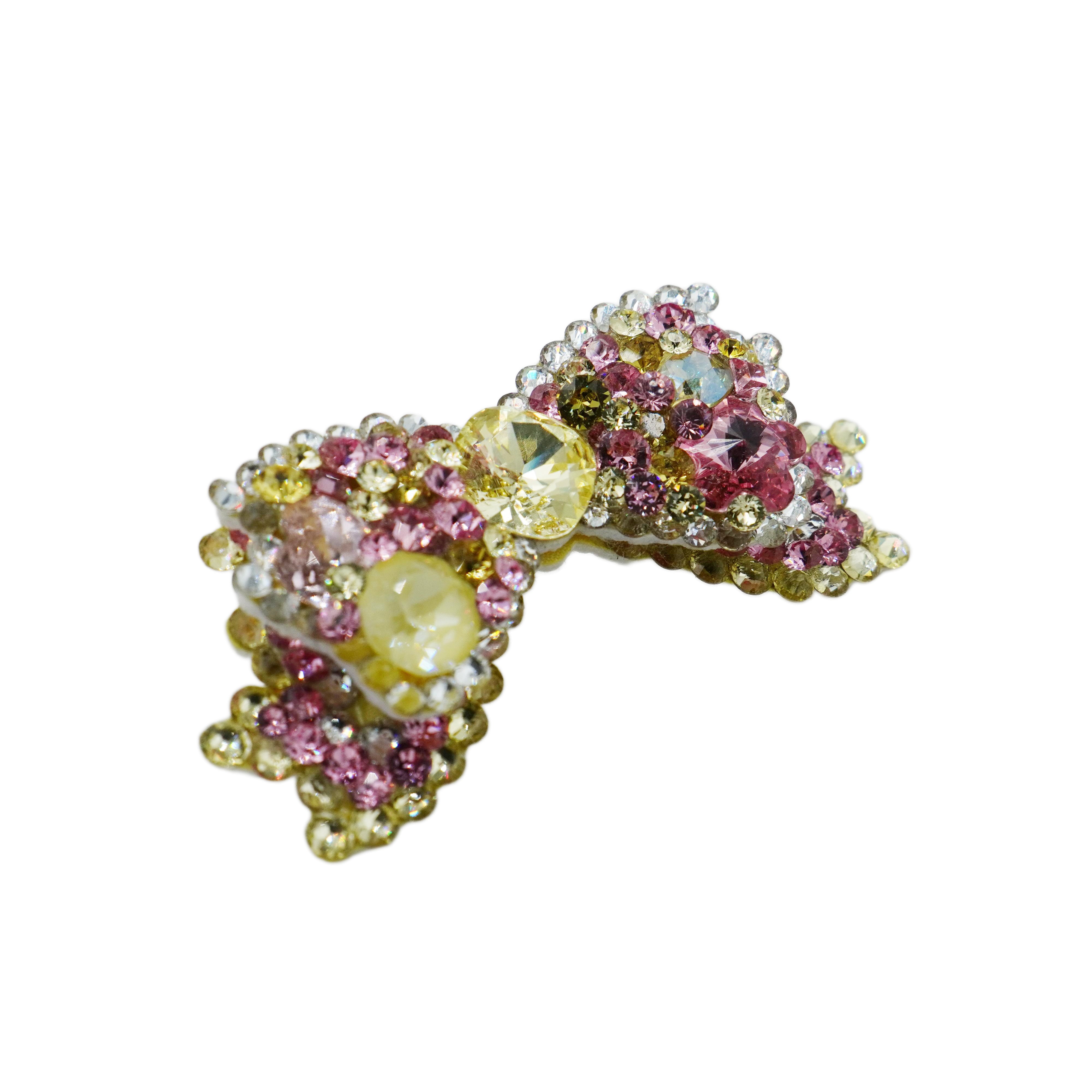 Lunapaw 3D Structured Double-Layer Bow Luxury Crystal Top Clip TP16