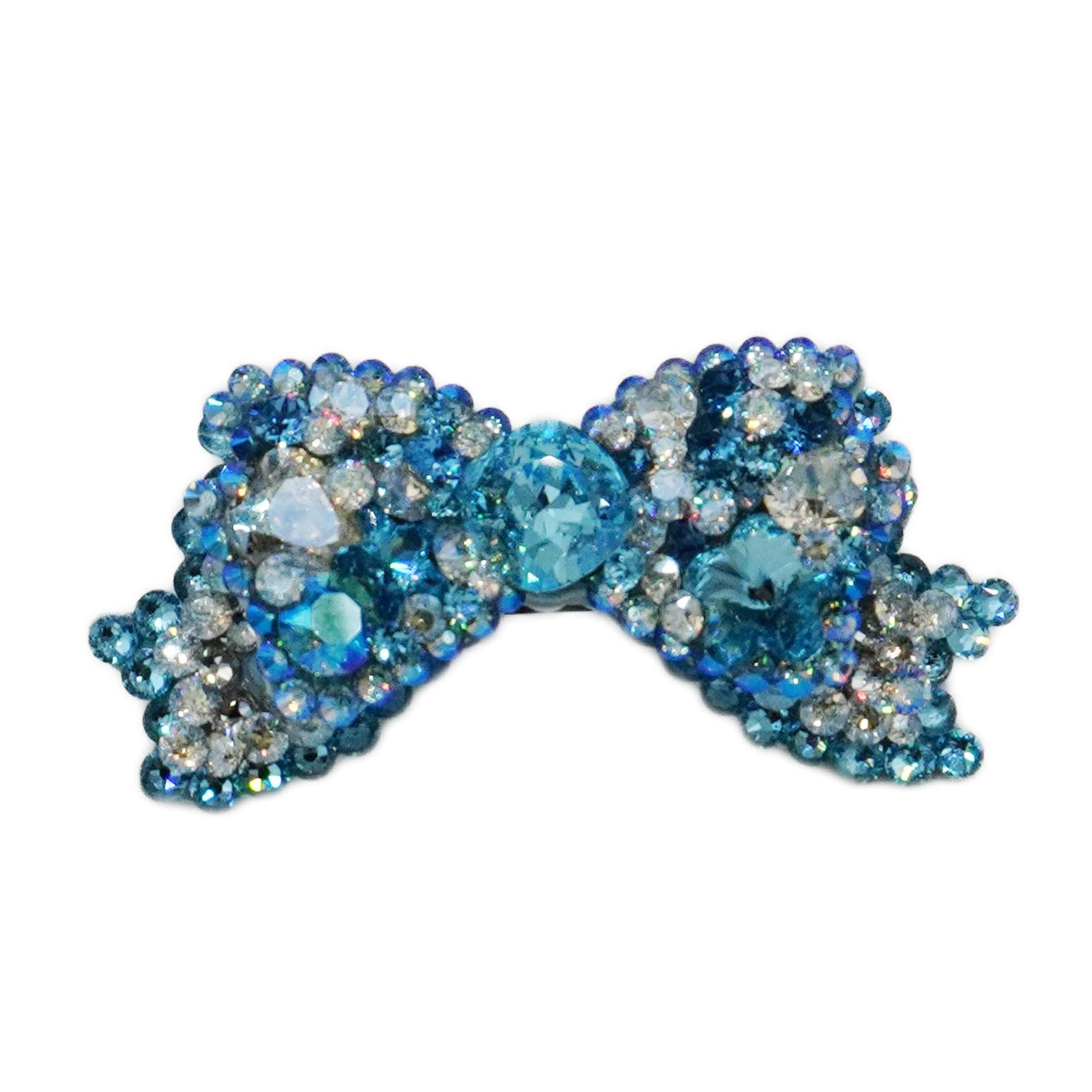 Lunapaw 3D Structured Double-Layer Bow Luxury Crystal Top Clip TP16