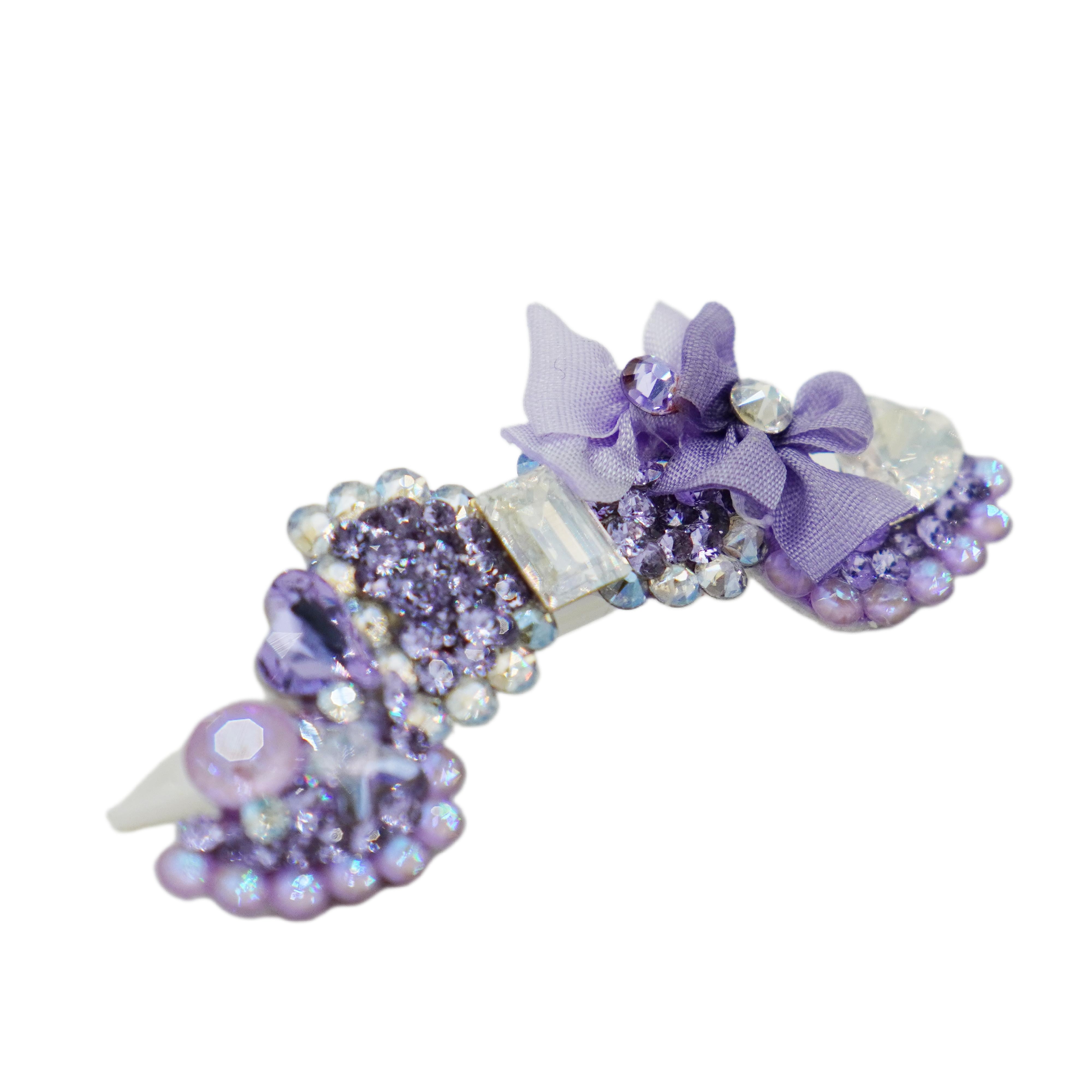 Lunapaw Structured Heart Ribbon Luxury Crystal Headband HB40