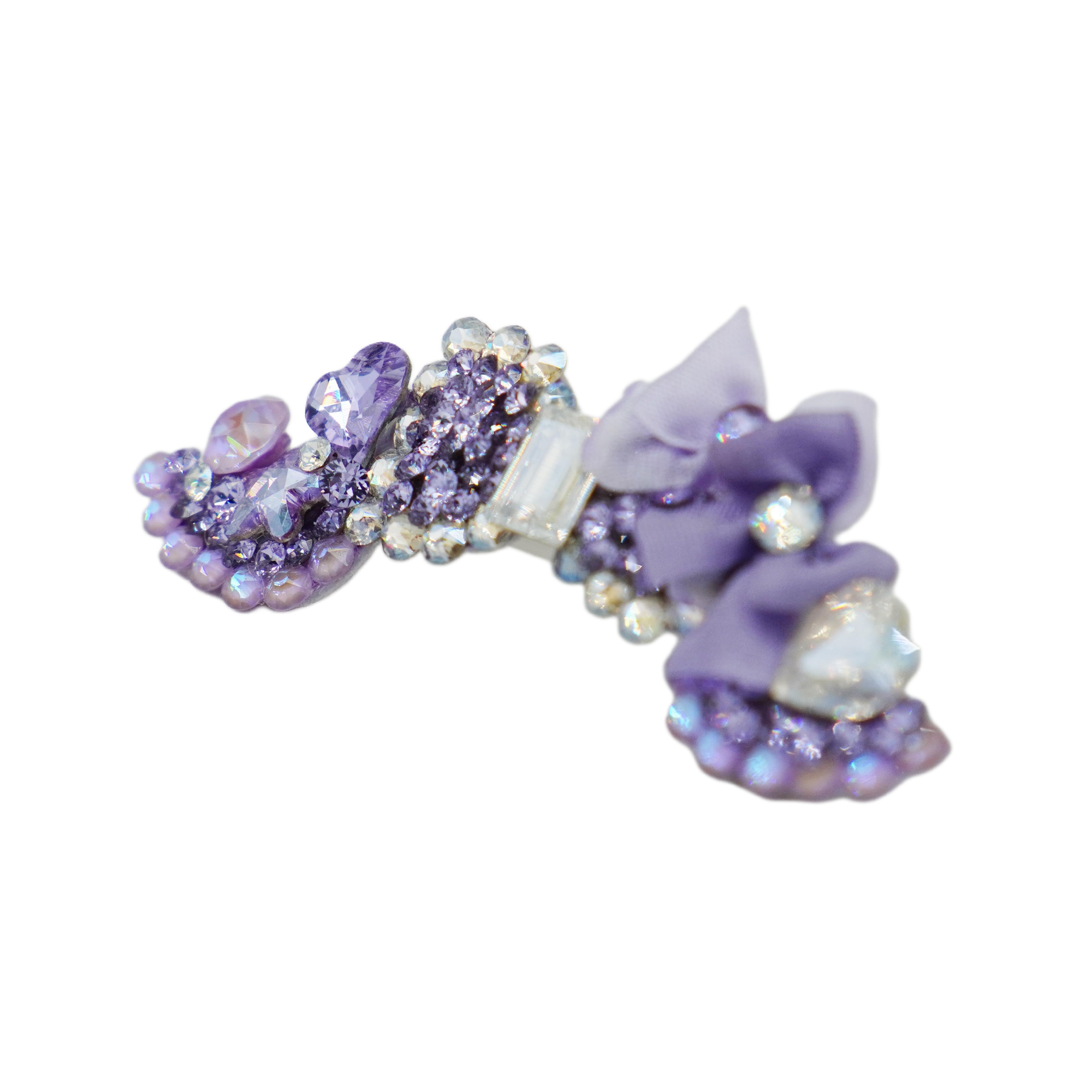 Lunapaw Structured Heart Ribbon Luxury Crystal Headband HB40