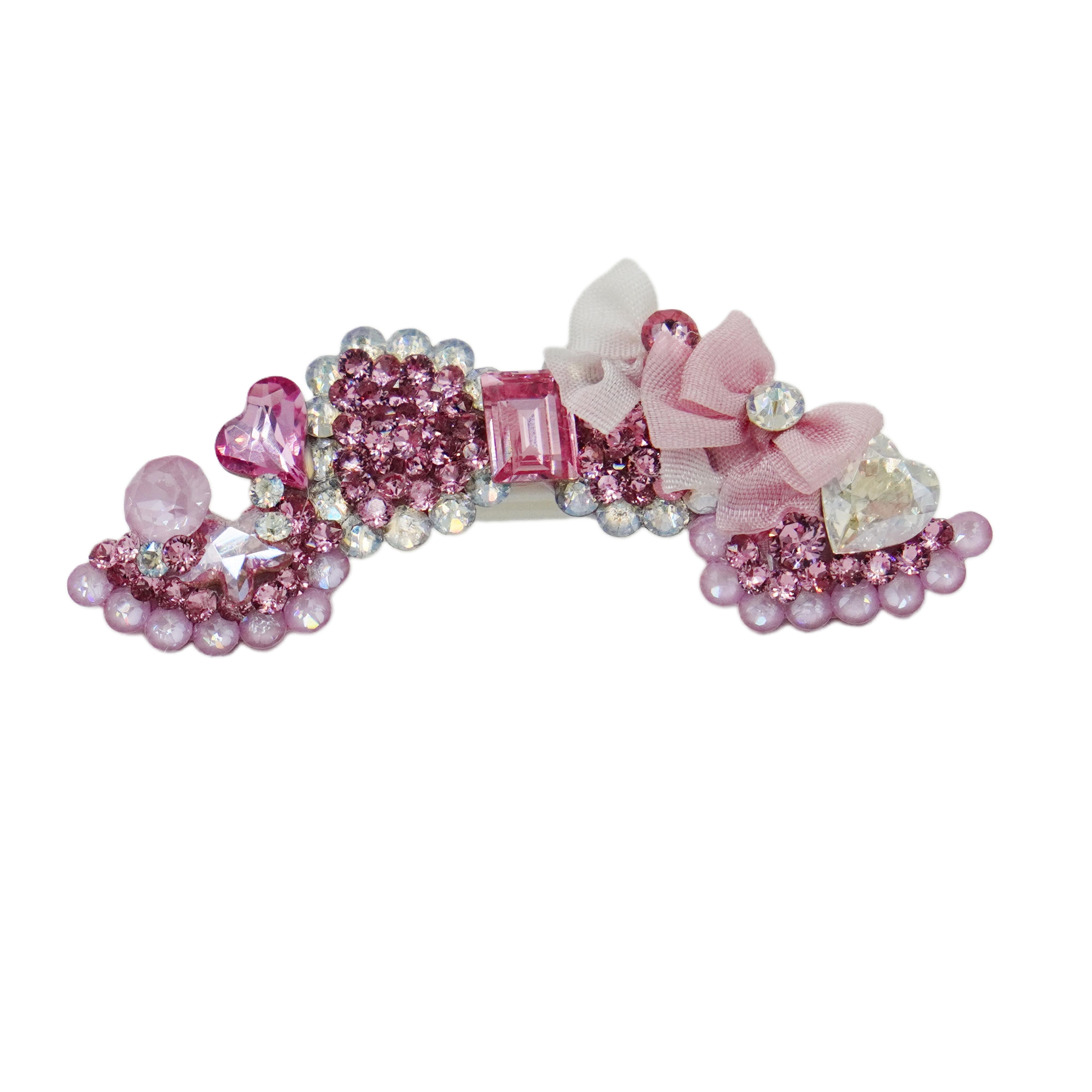 Lunapaw Structured Heart Ribbon Luxury Crystal Headband HB40