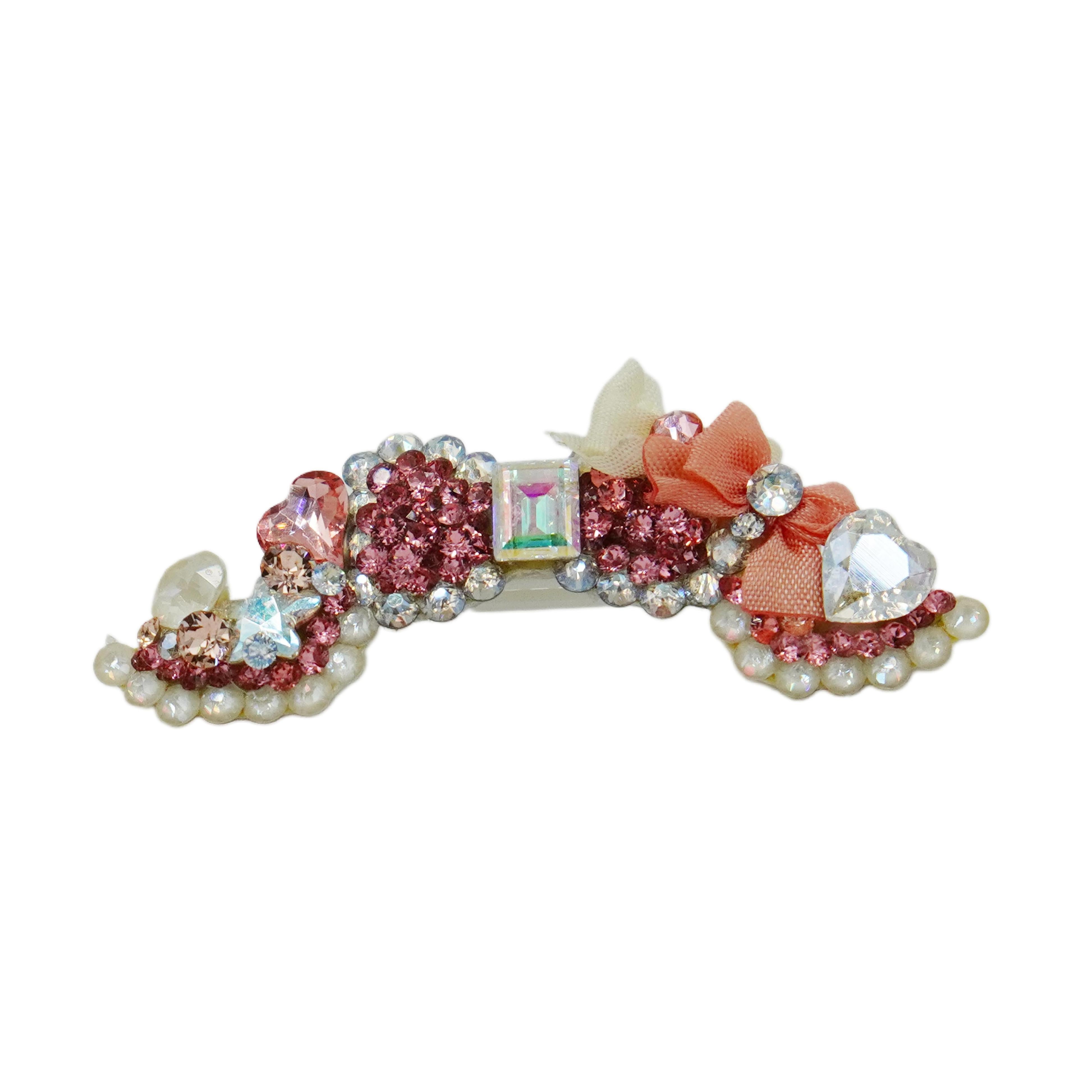 Lunapaw Structured Heart Ribbon Luxury Crystal Headband HB40