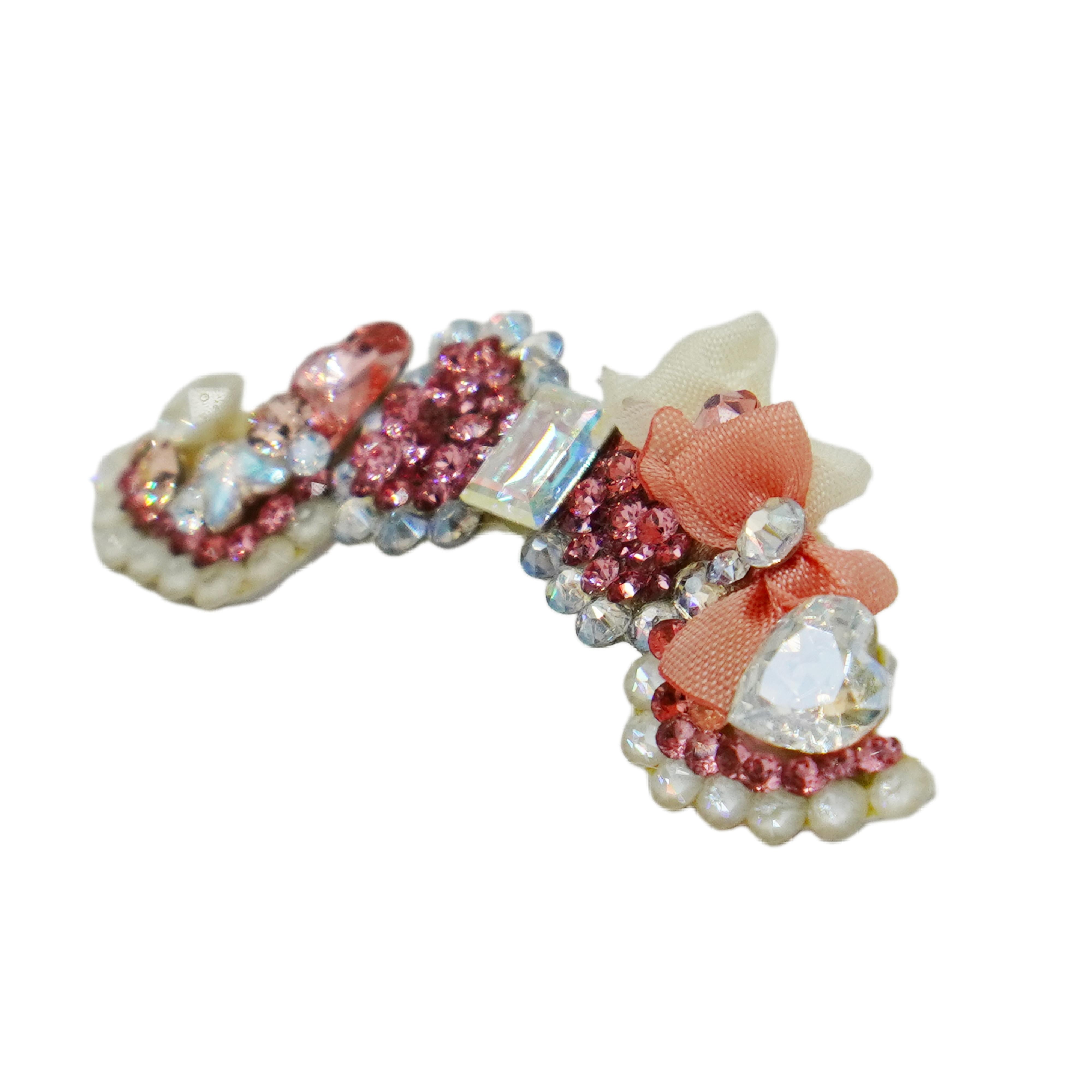 Lunapaw Structured Heart Ribbon Luxury Crystal Headband HB40