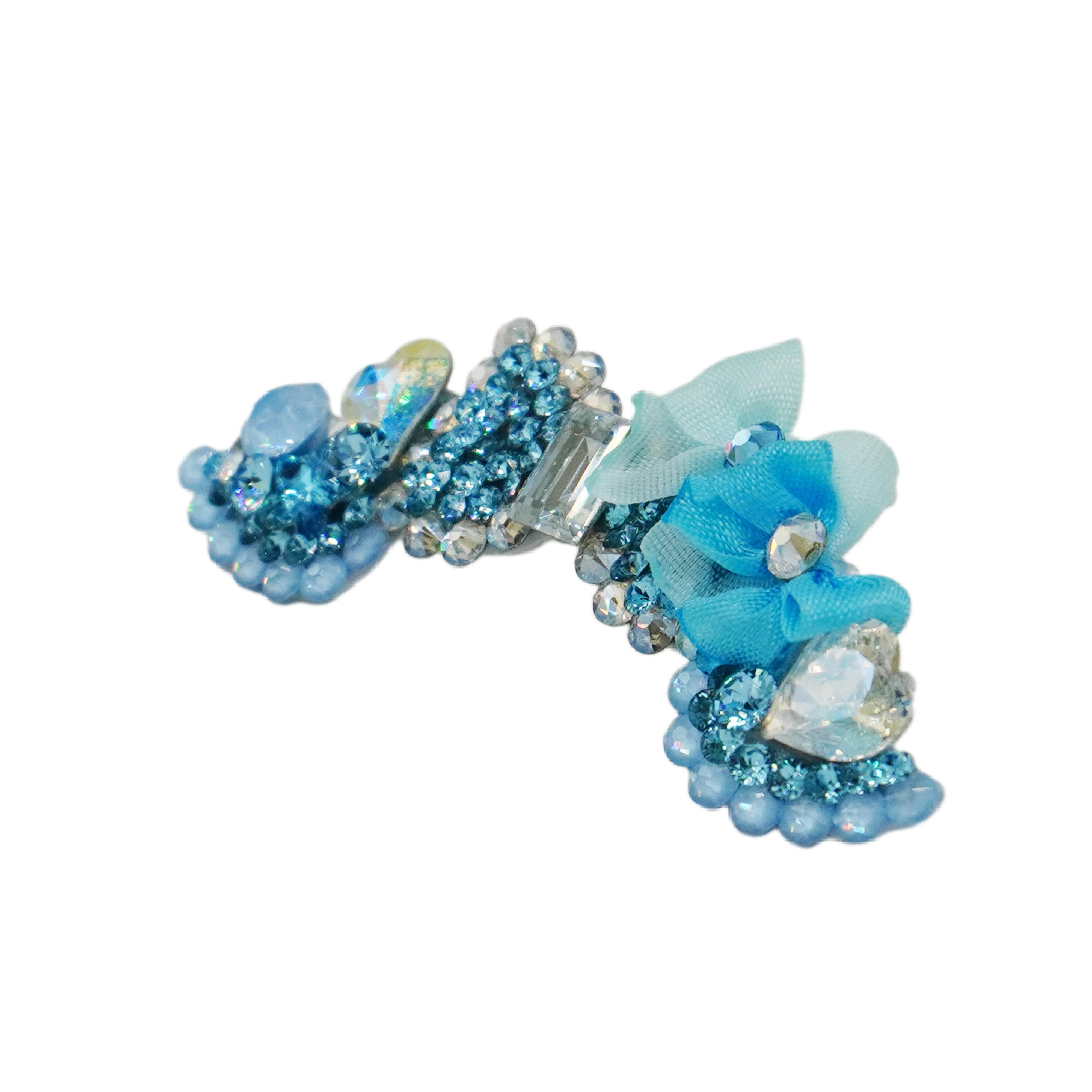 Lunapaw Structured Heart Ribbon Luxury Crystal Headband HB40