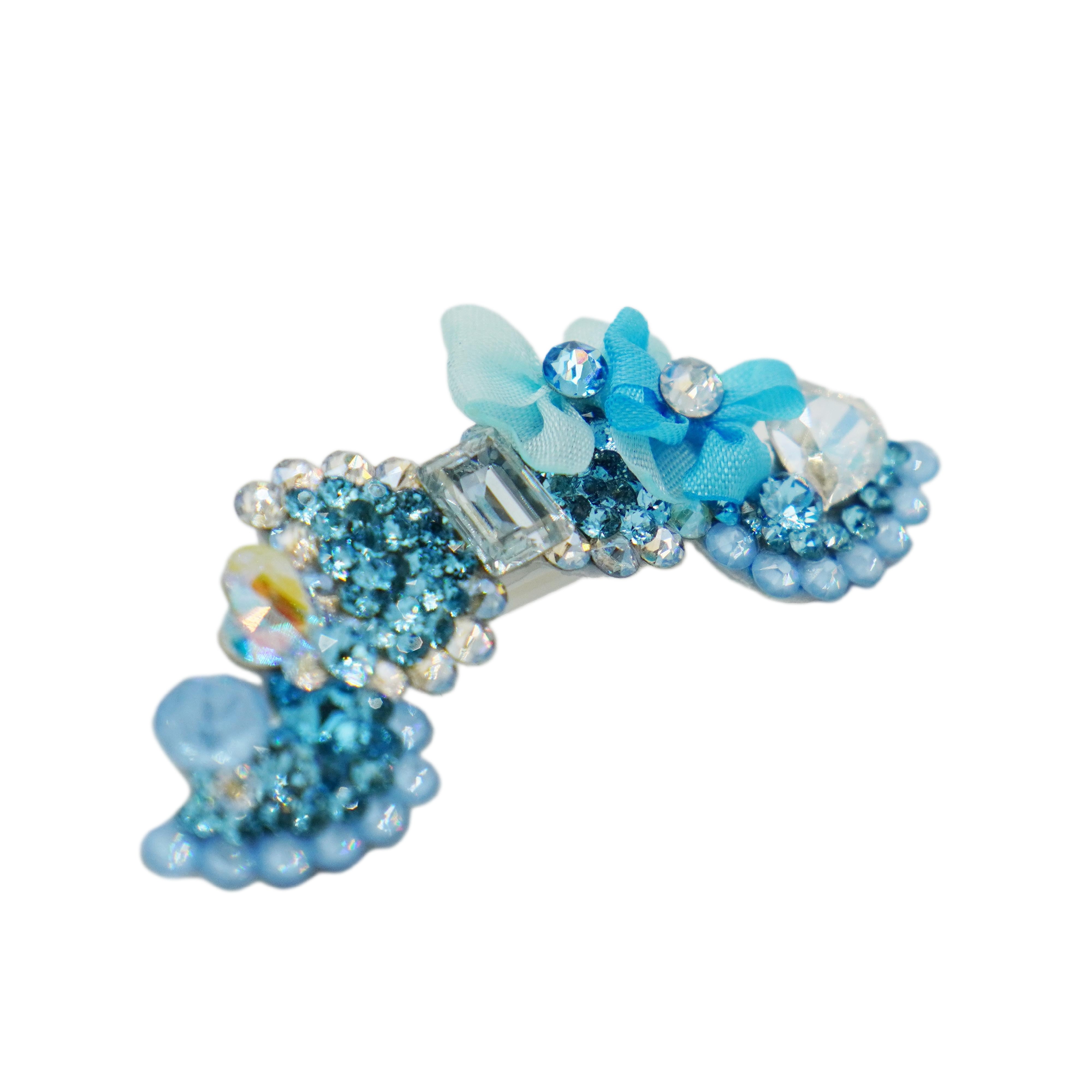 Lunapaw Structured Heart Ribbon Luxury Crystal Headband HB40