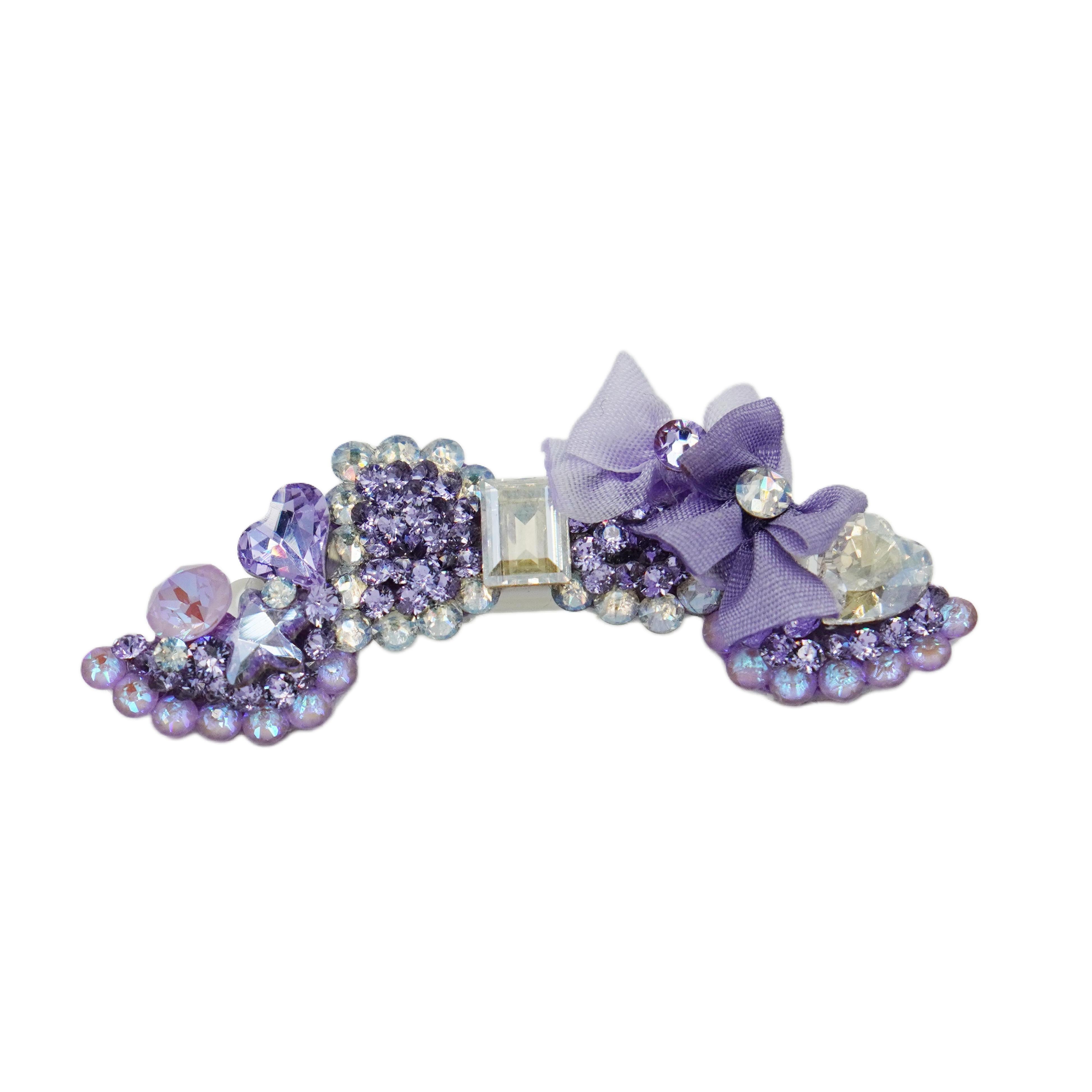 Lunapaw Structured Heart Ribbon Luxury Crystal Headband HB40