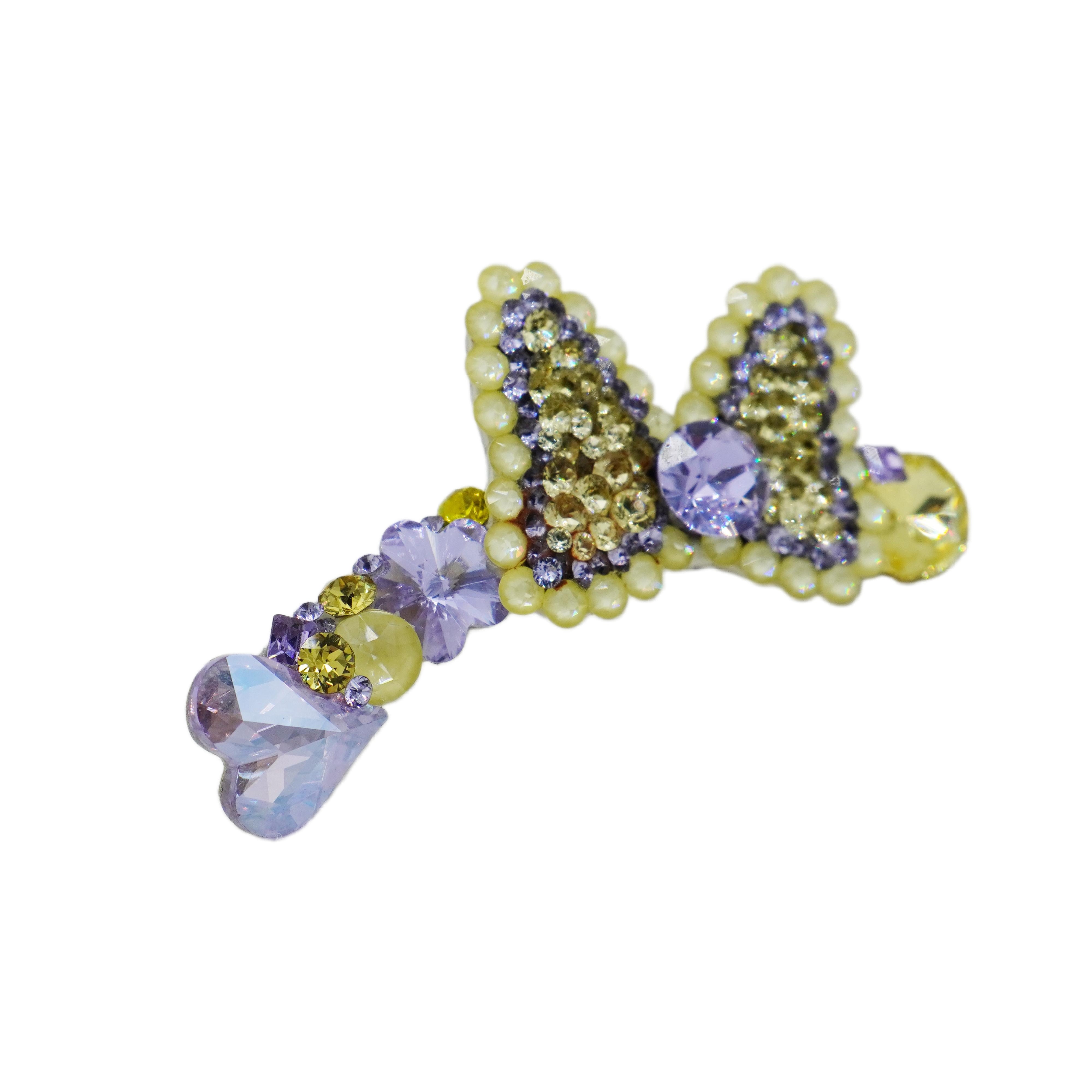 Lunapaw Structured Bow & Heart Luxury Crystal Headband HB35