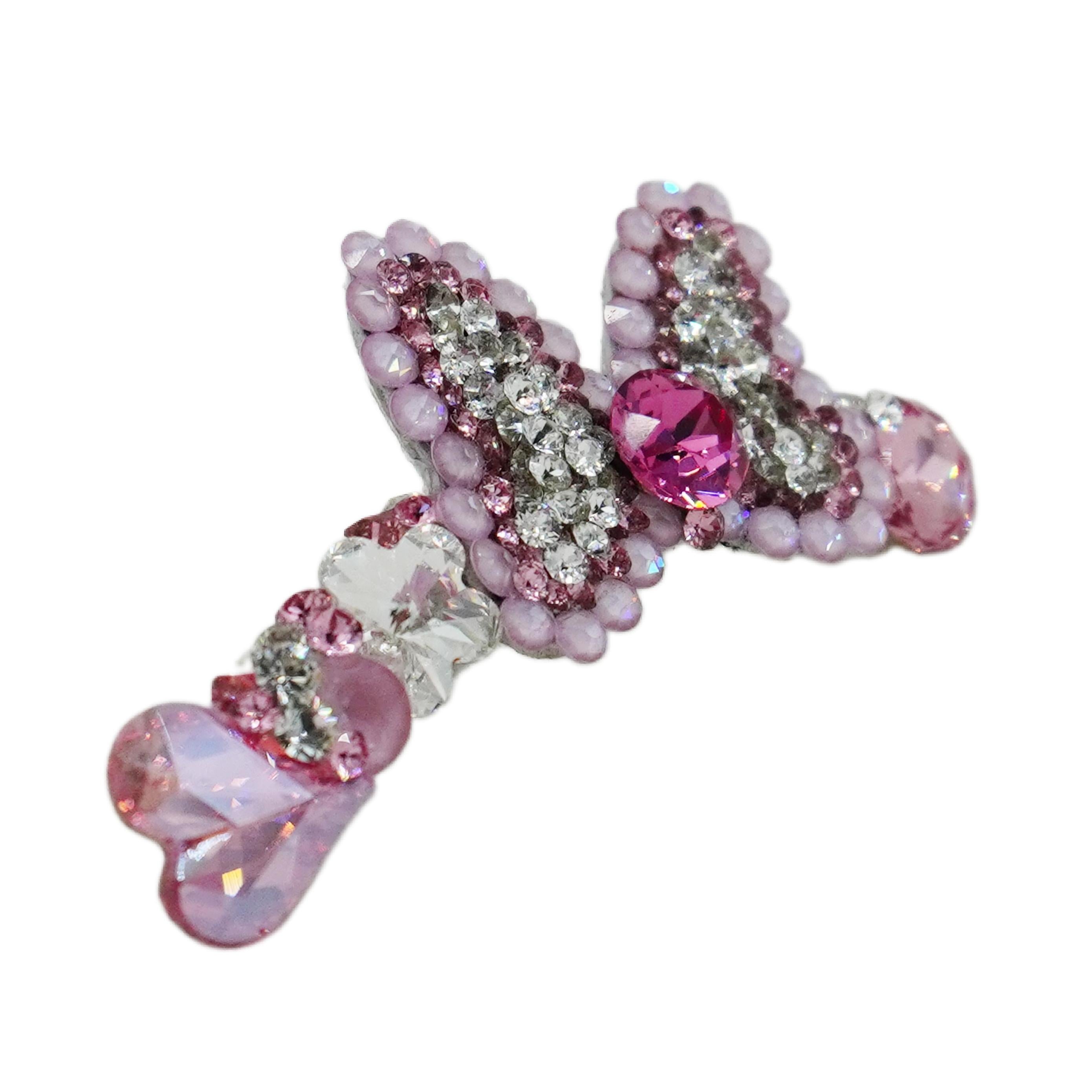 Lunapaw Structured Bow & Heart Luxury Crystal Headband HB35