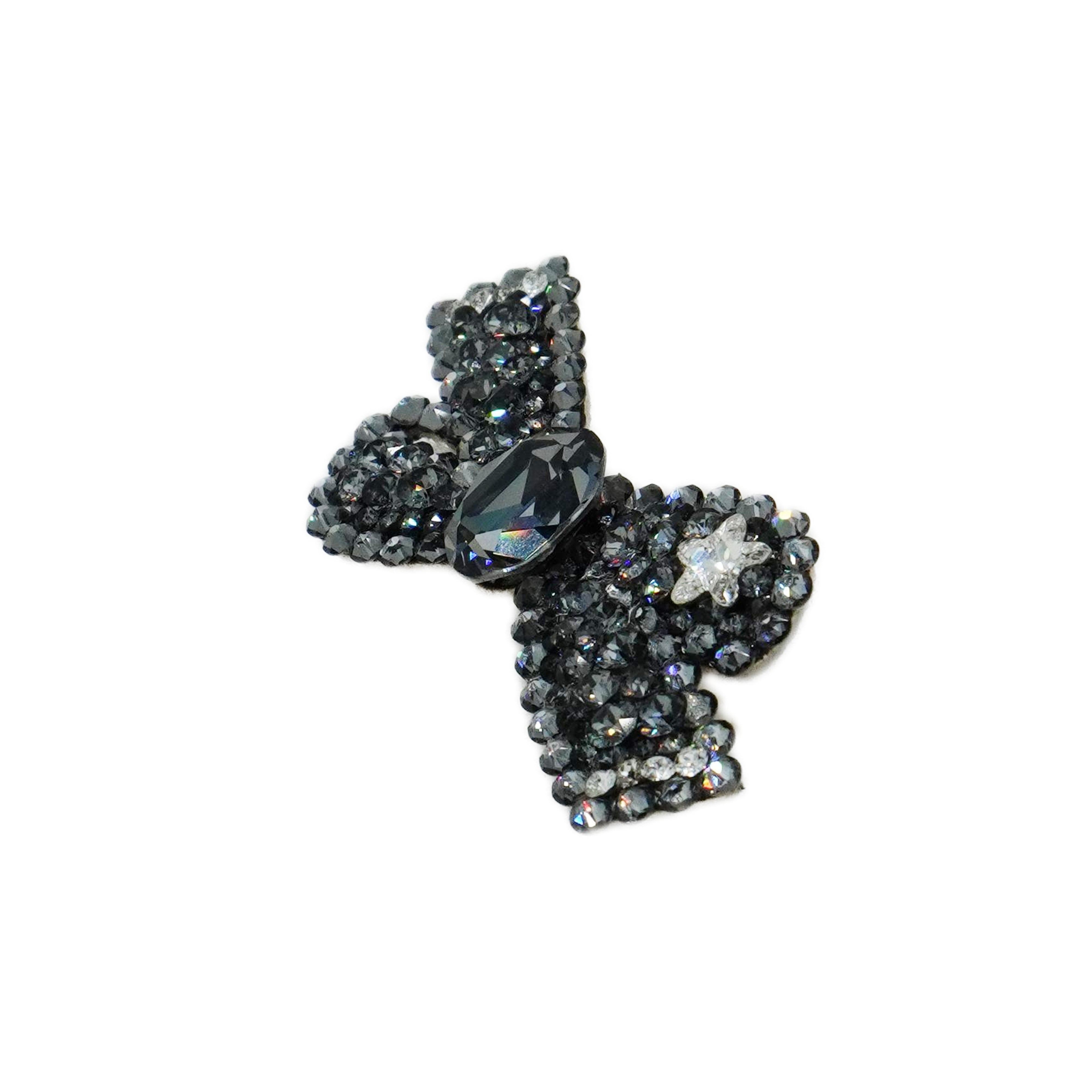 Lunapaw Structured Star Ribbon Bow Luxury Crystal Top Clip TP15