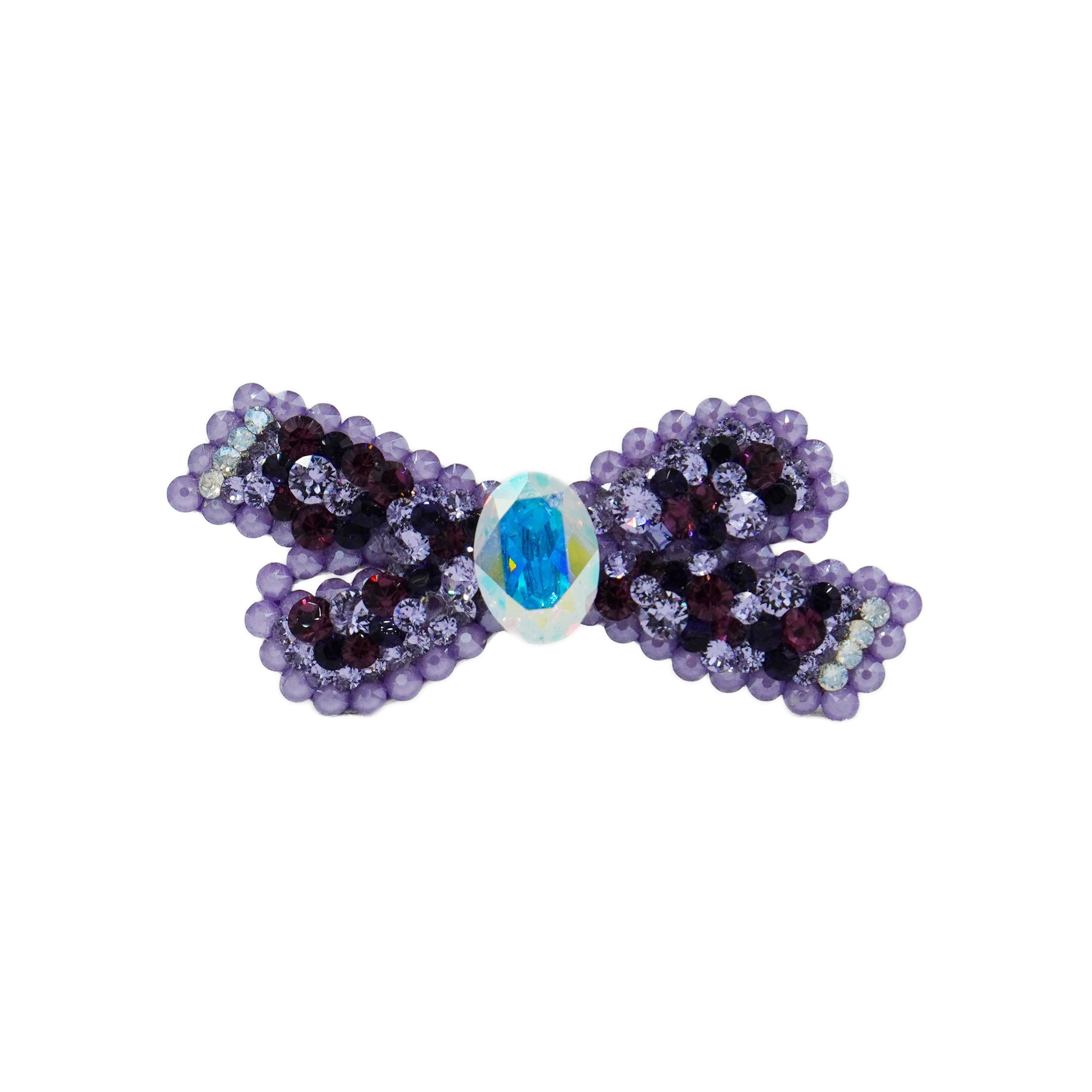 Lunapaw Structured Star Ribbon Bow Luxury Crystal Top Clip TP15