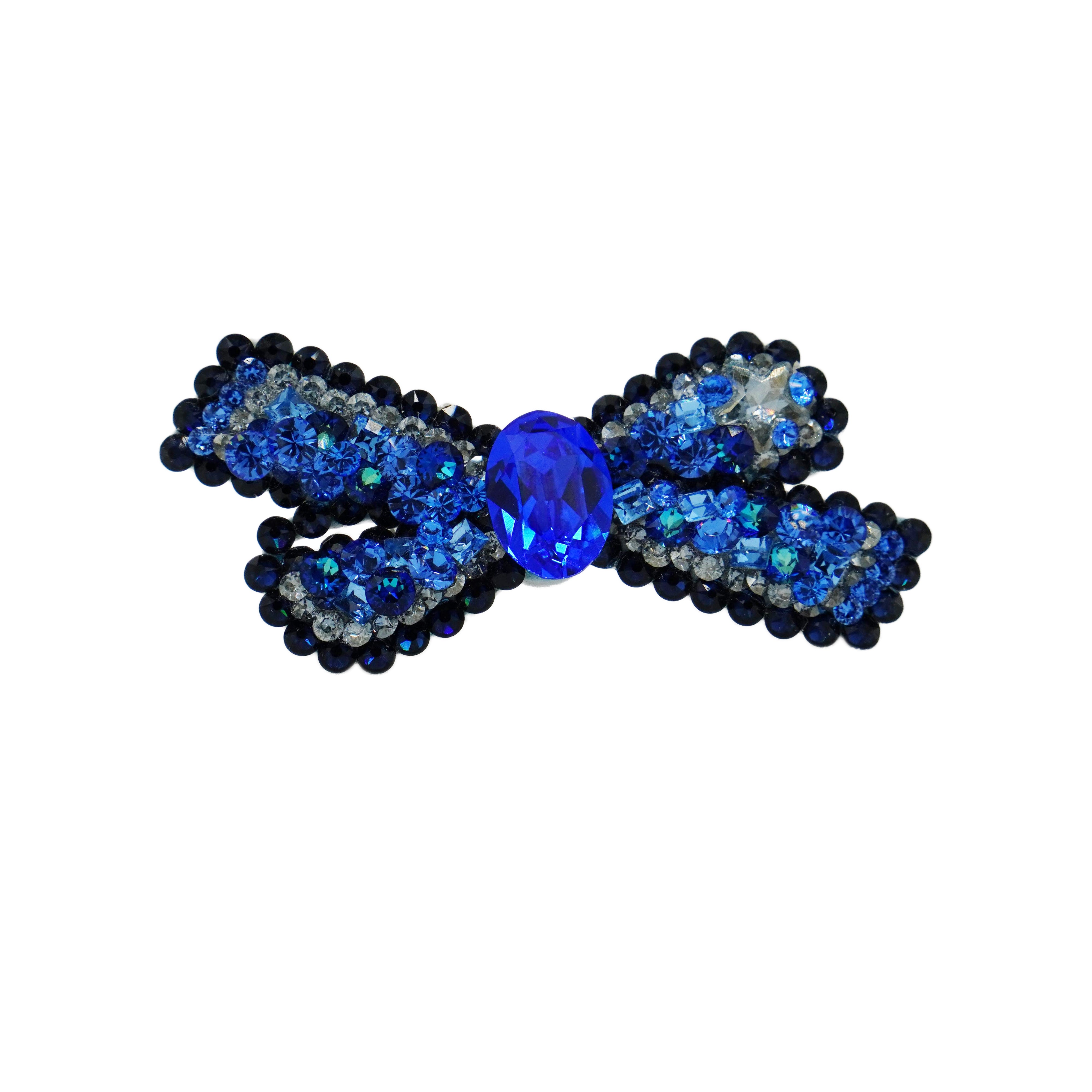 Lunapaw Structured Star Ribbon Bow Luxury Crystal Top Clip TP15