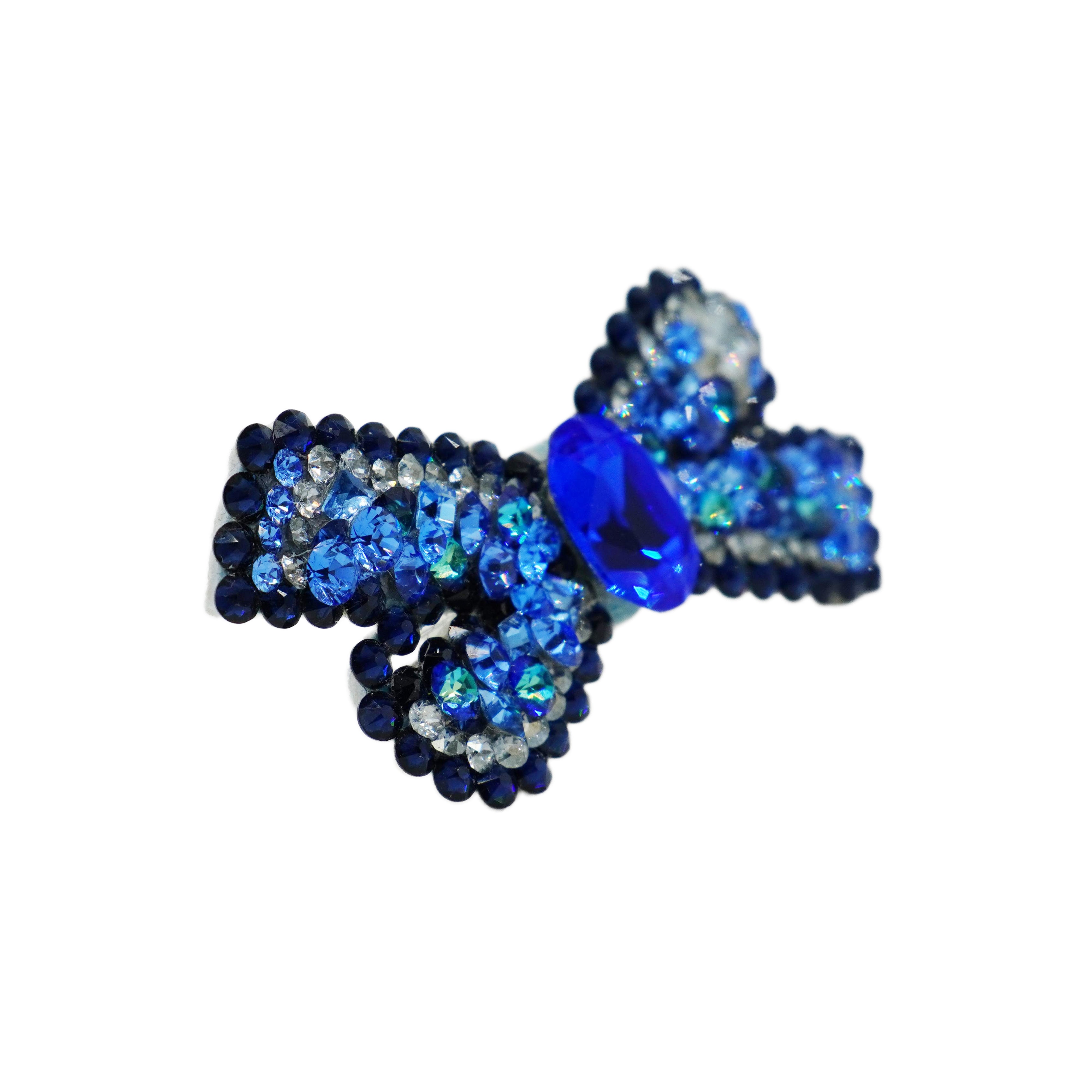 Lunapaw Structured Star Ribbon Bow Luxury Crystal Top Clip TP15