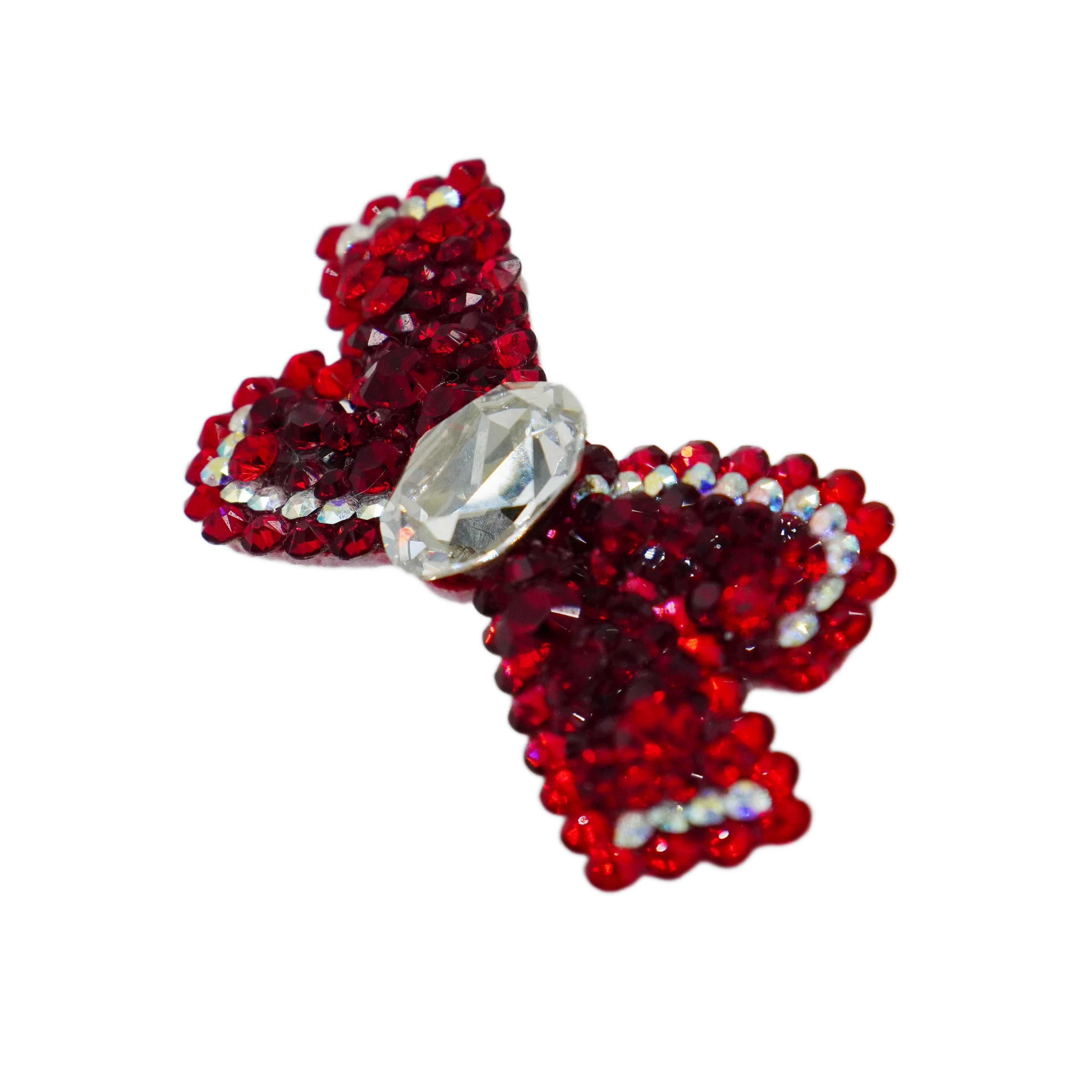 Lunapaw Structured Star Ribbon Bow Luxury Crystal Top Clip TP15