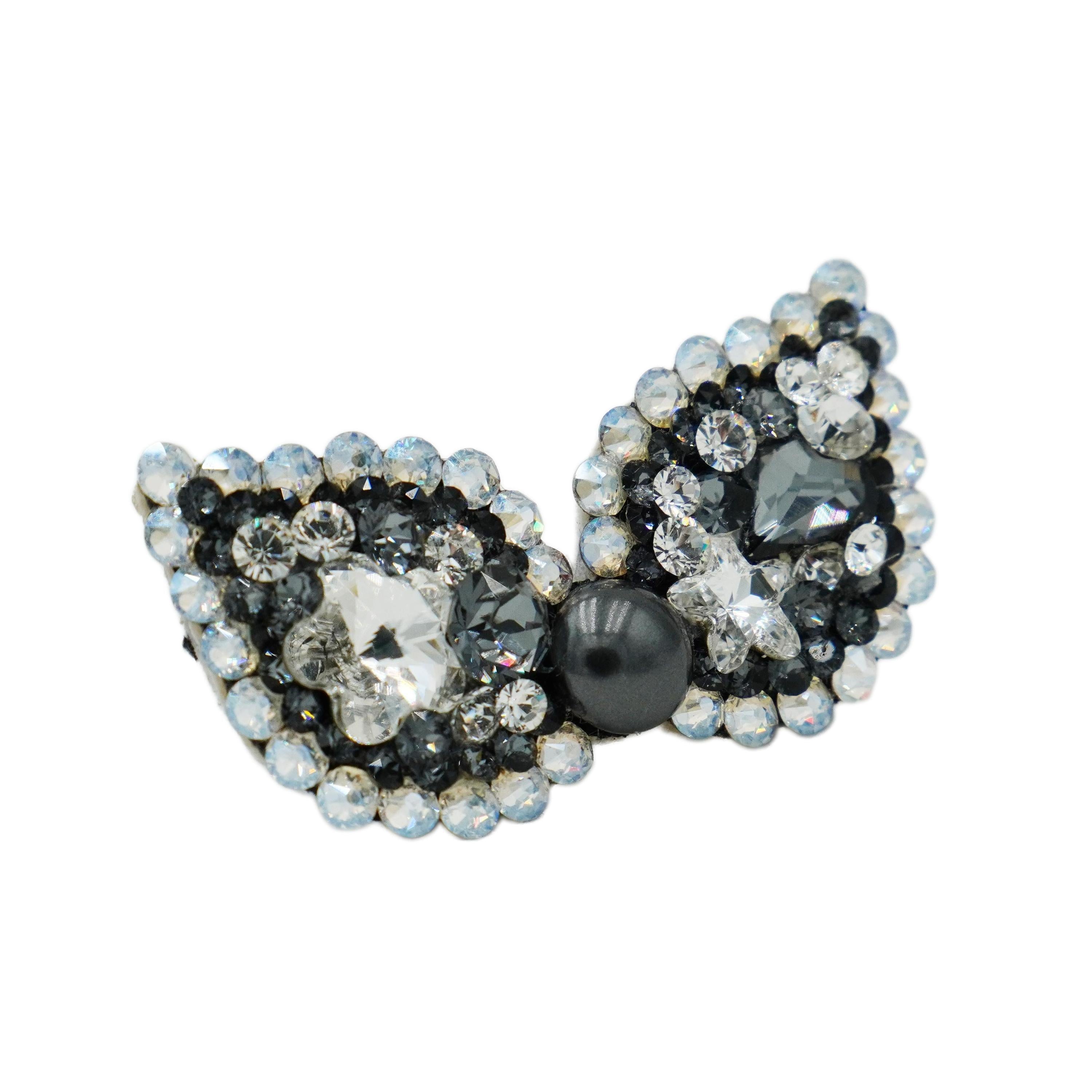 Lunapaw Plum Blossom Heart “Little Witch” Bow Luxe Crystal Top Clip TP12