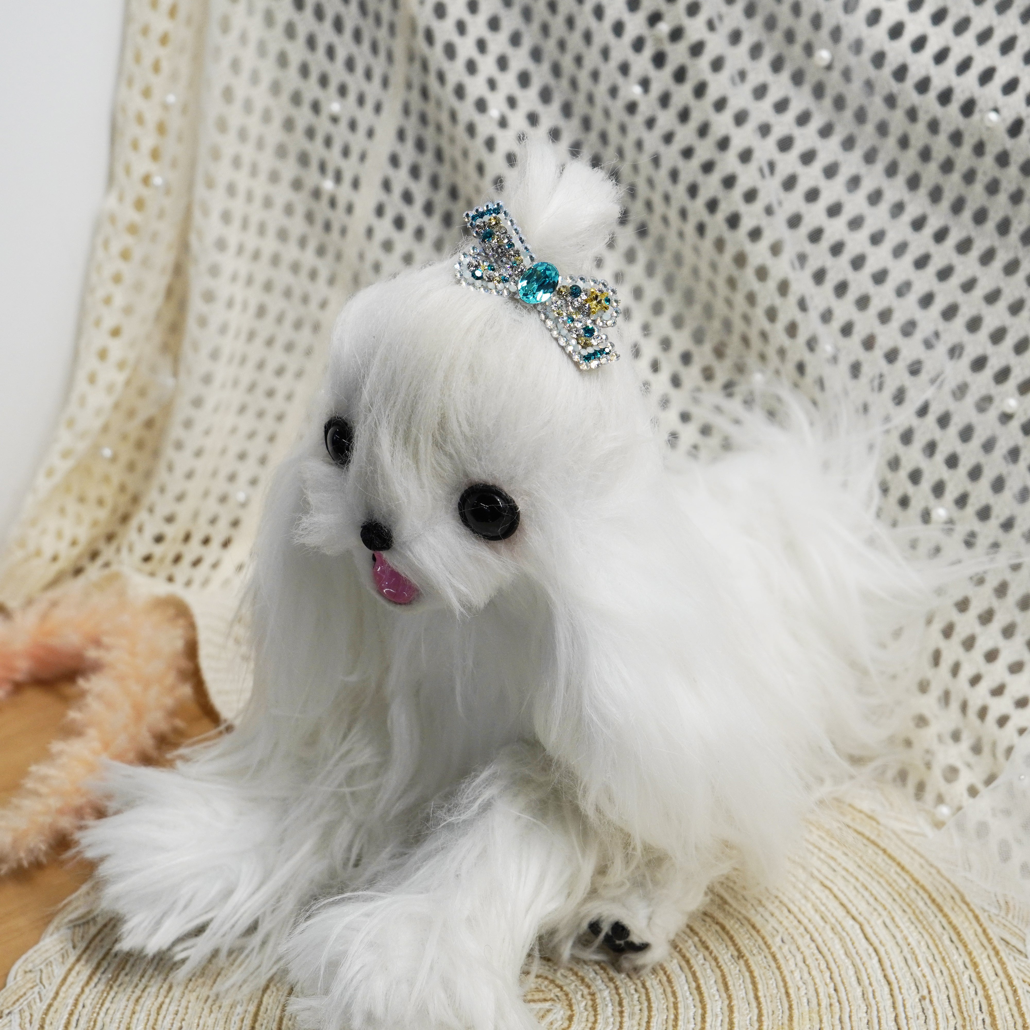 Lunapaw Structured Star Ribbon Bow Luxury Crystal Top Clip TP15