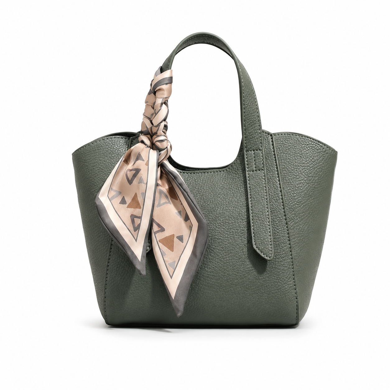 Maëlle Silk-Scarf Leather Mini Tote MT21
