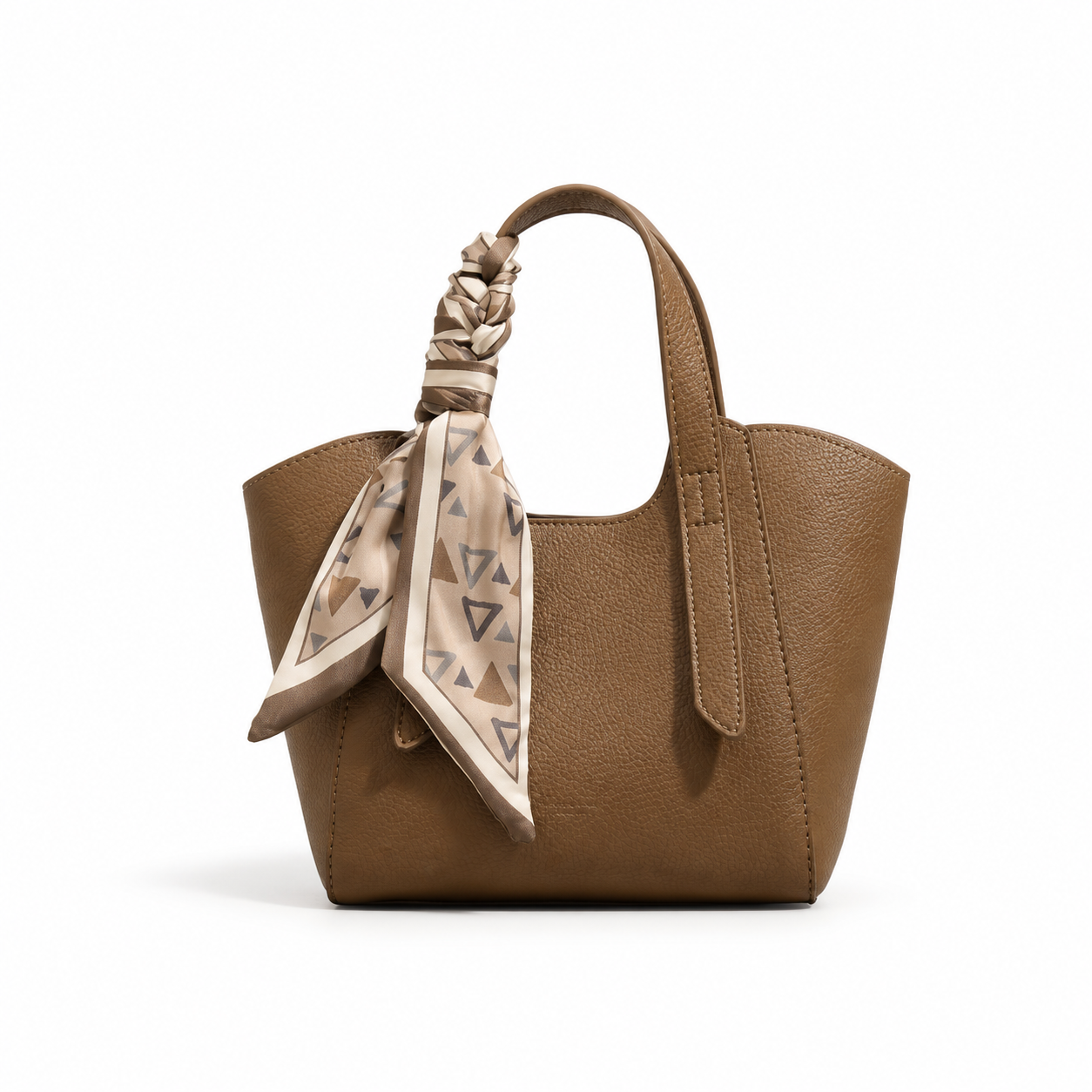 Maëlle Silk-Scarf Leather Mini Tote MT21