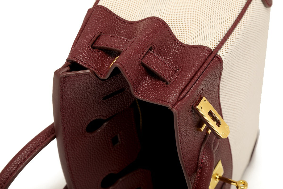 Margaux Canvas-Panel Top Handle Bag TW25