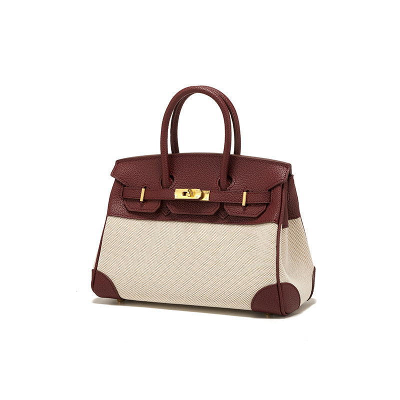 Margaux Canvas-Panel Top Handle Bag TW25