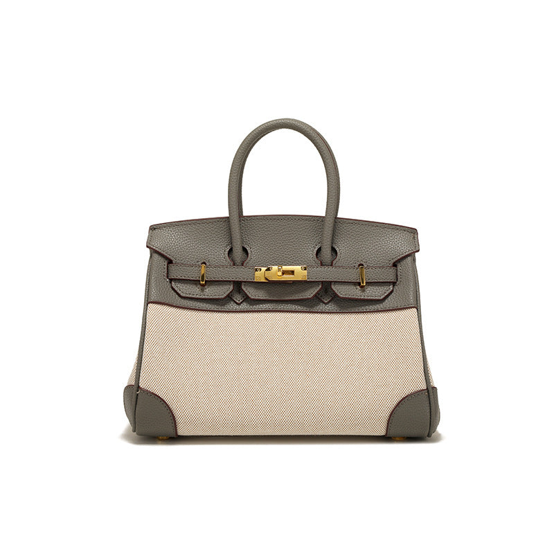 Margaux Canvas-Panel Top Handle Bag TW25