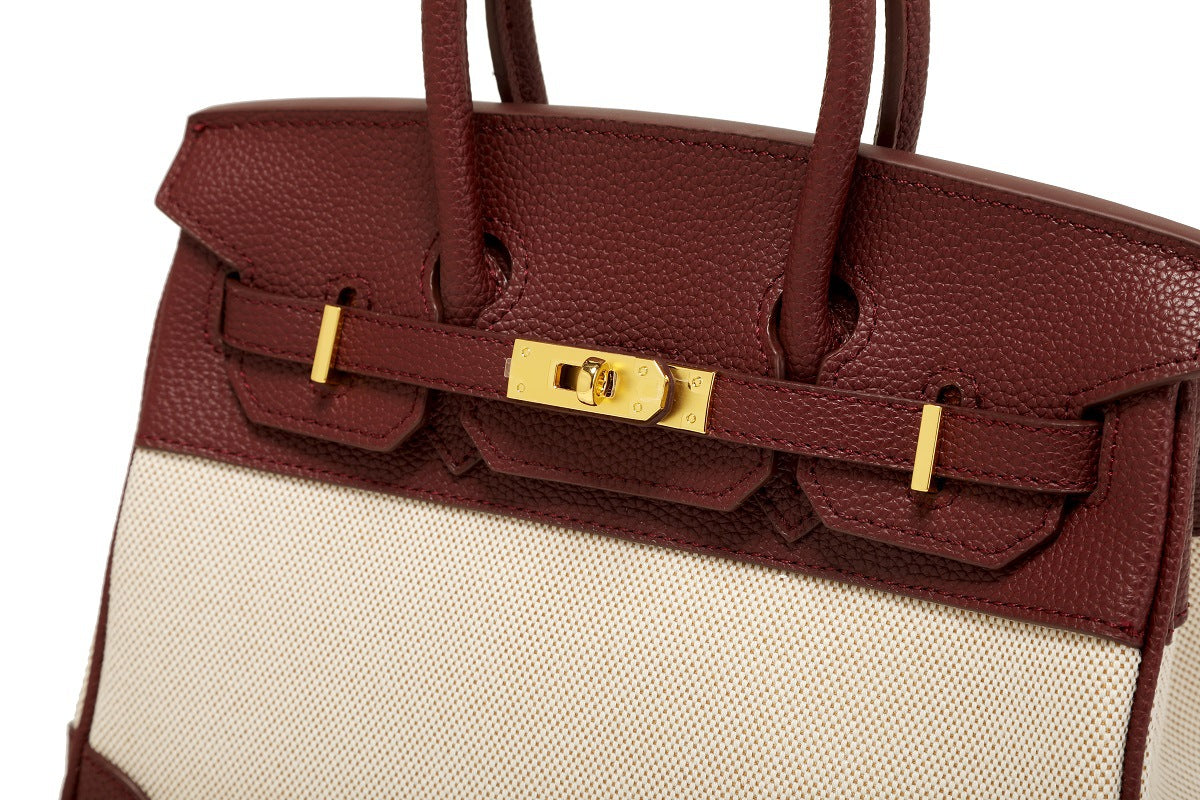 Margaux Canvas-Panel Top Handle Bag TW25