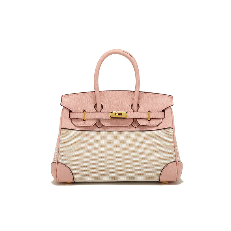 Margaux Canvas-Panel Top Handle Bag TW25