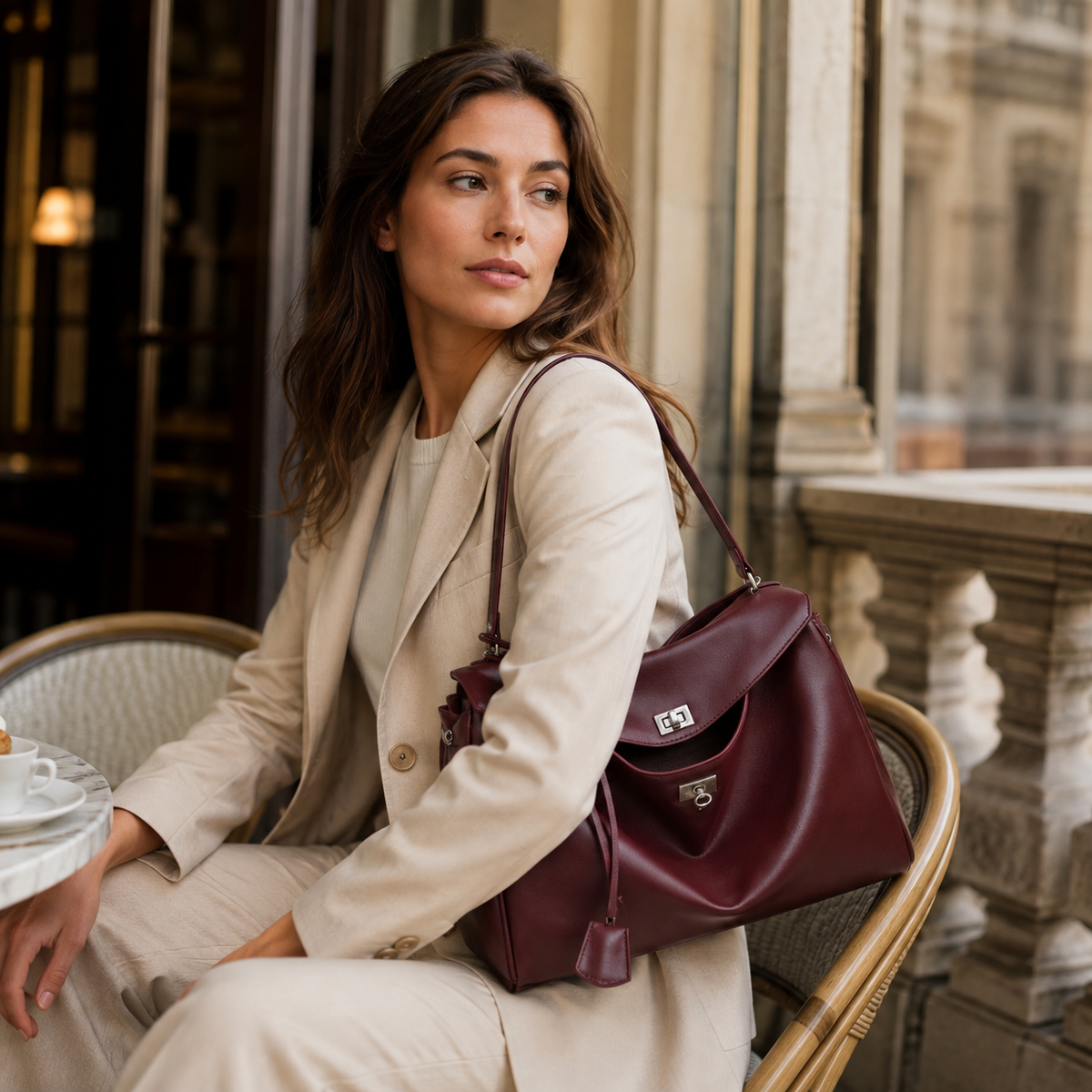 Margot Soft-Grain Leather Slouch Shoulder Bag MG35