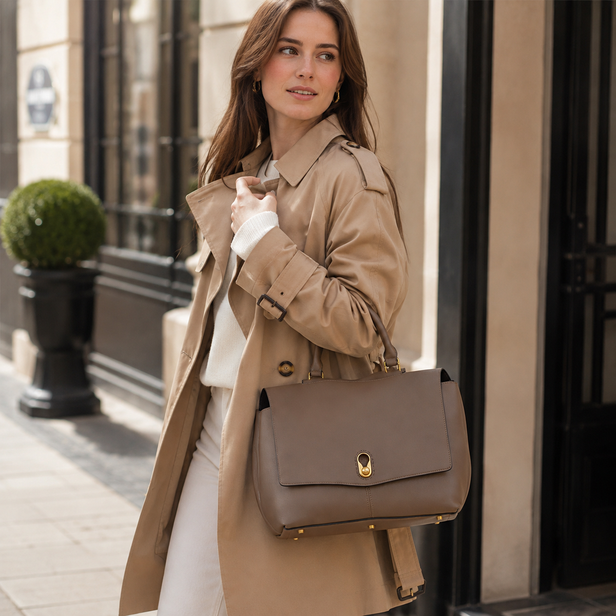 Margot Structured Vegan Leather Work Tote MG34