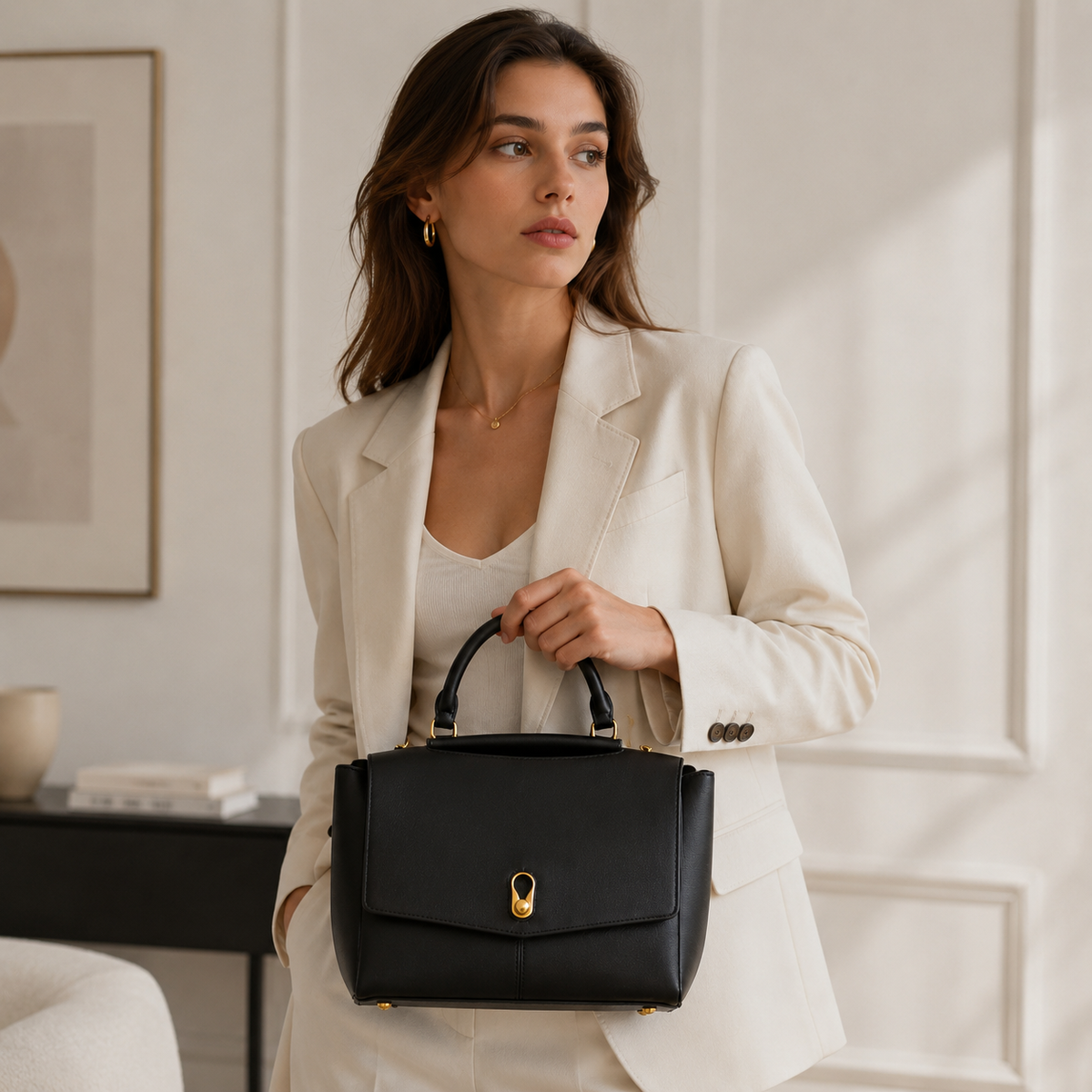 Margot Structured Vegan Leather Work Tote MG34