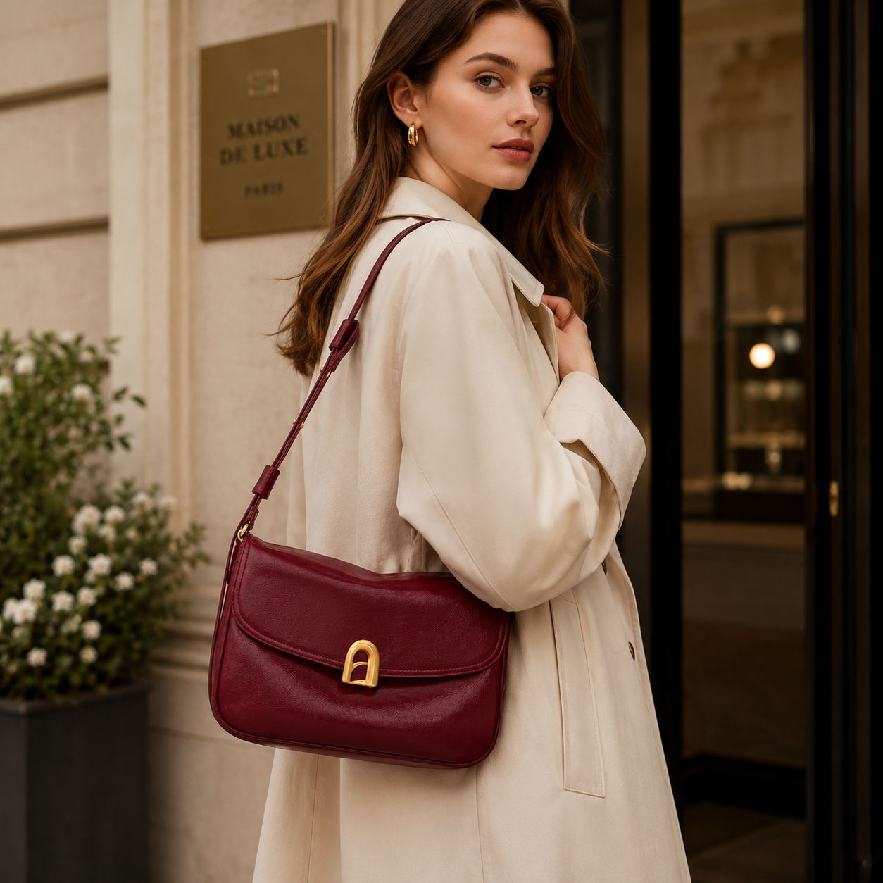 Marlowe Vintage Leather Shoulder Bag HU071