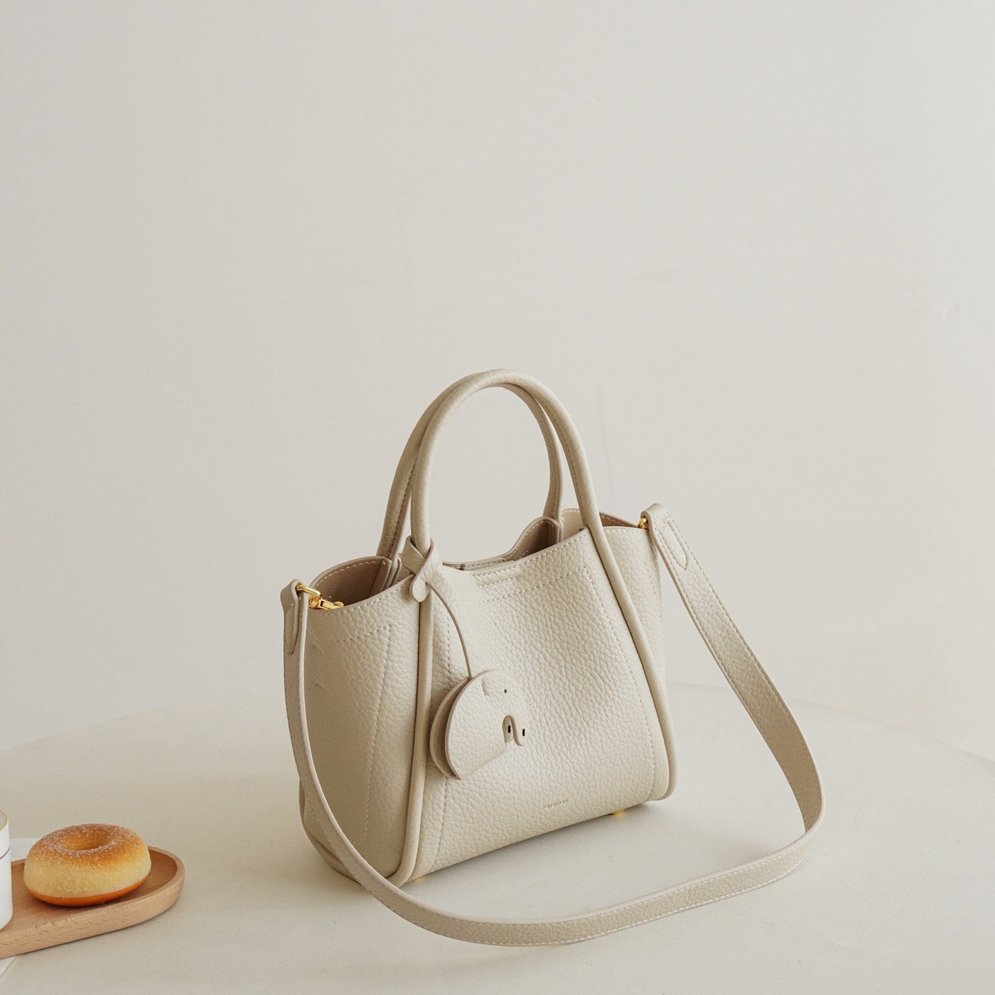 Mini Bucket Tote in Pebbled Vegan Leather DW50