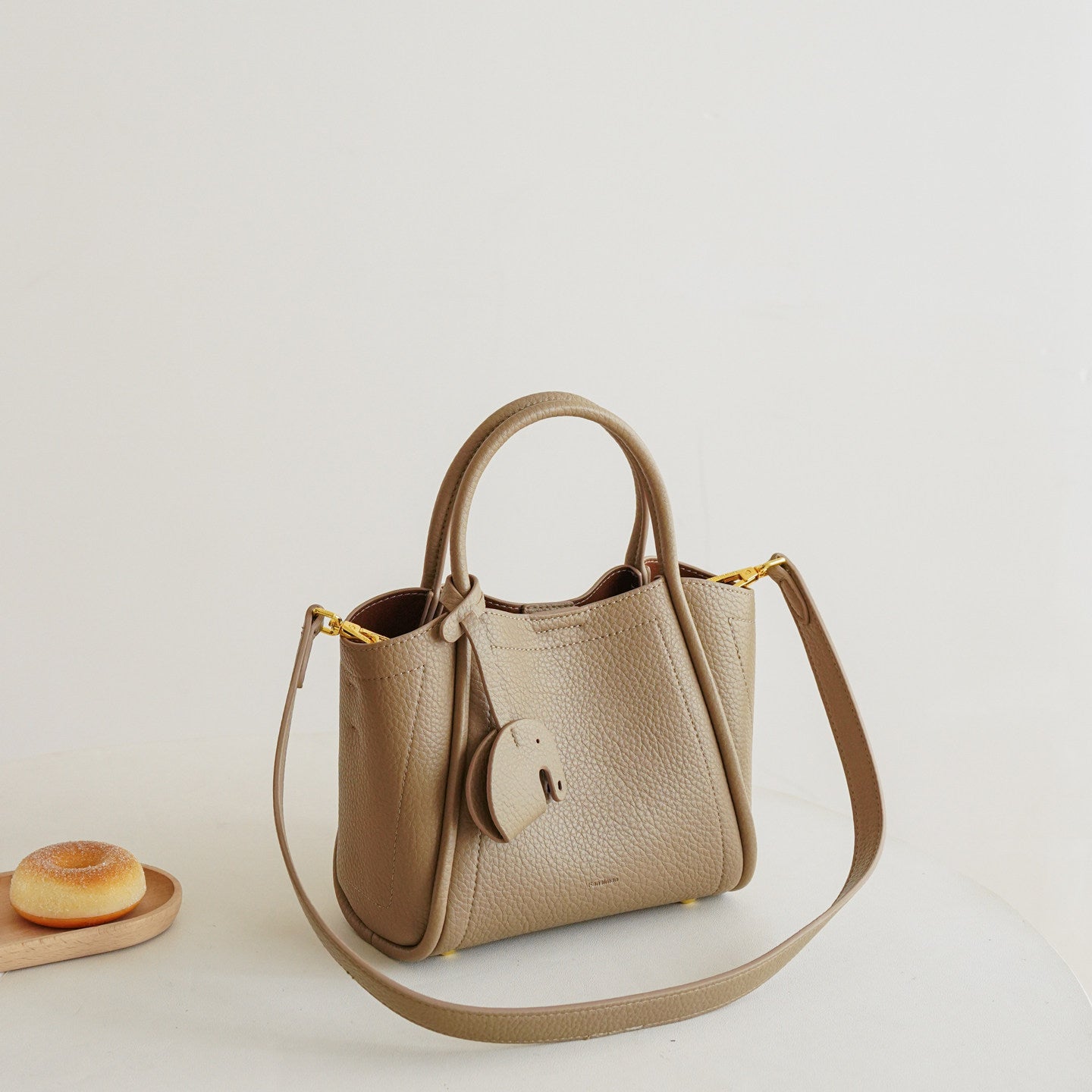Mini Bucket Tote in Pebbled Vegan Leather DW50