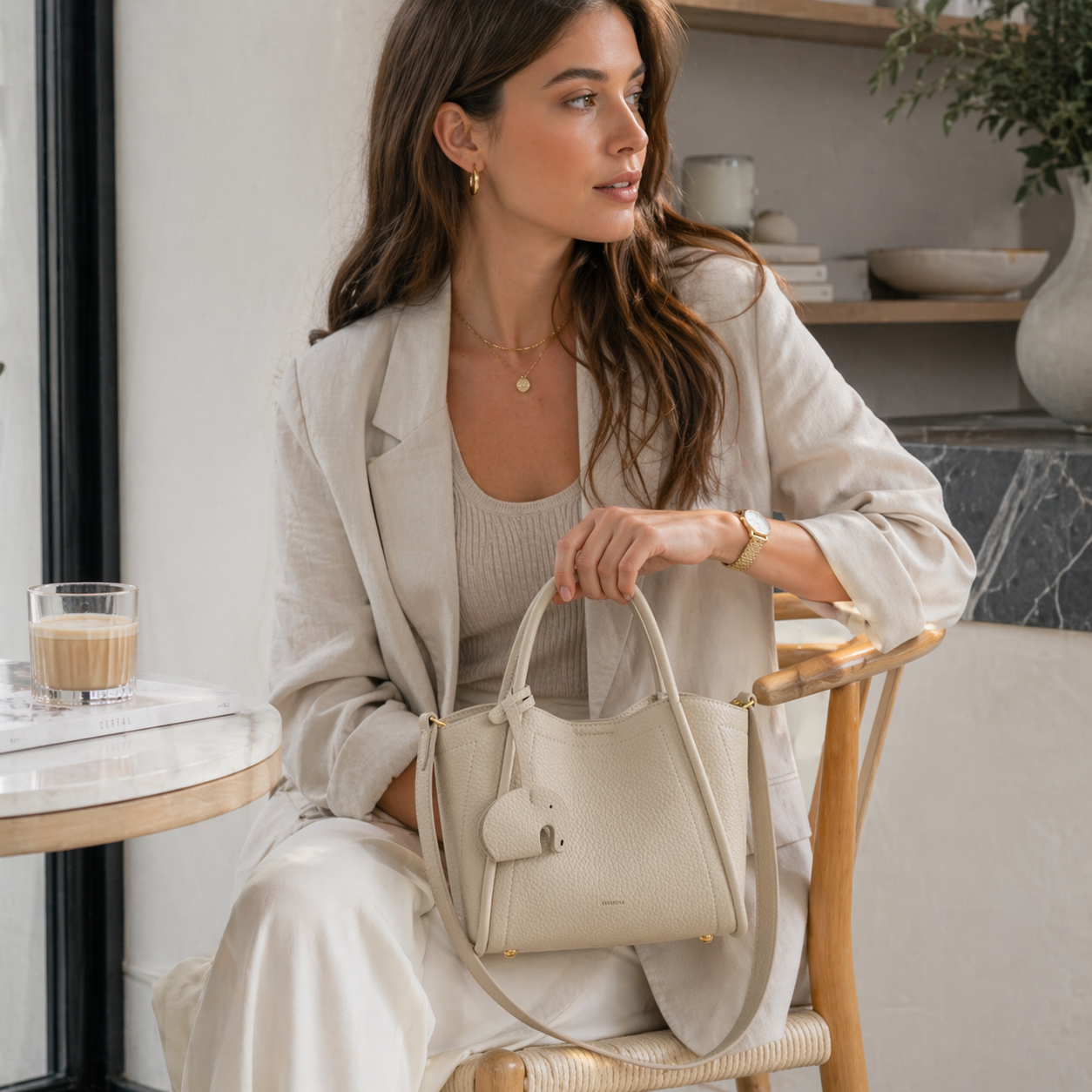 Mini Bucket Tote in Pebbled Vegan Leather DW50