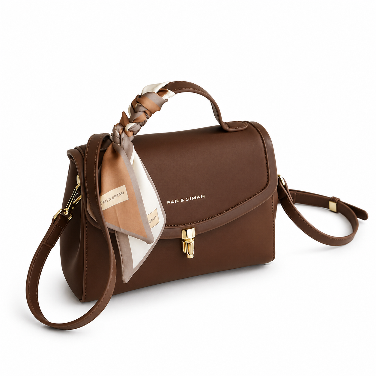 Nappa-Grain Flap Shoulder Bag CJ113