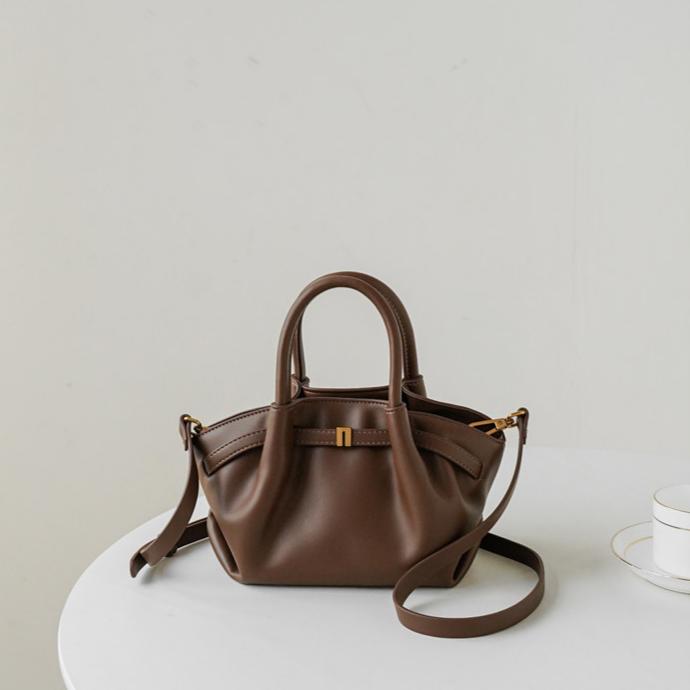 Nappa-Grain Structured Bucket Bag CJ312