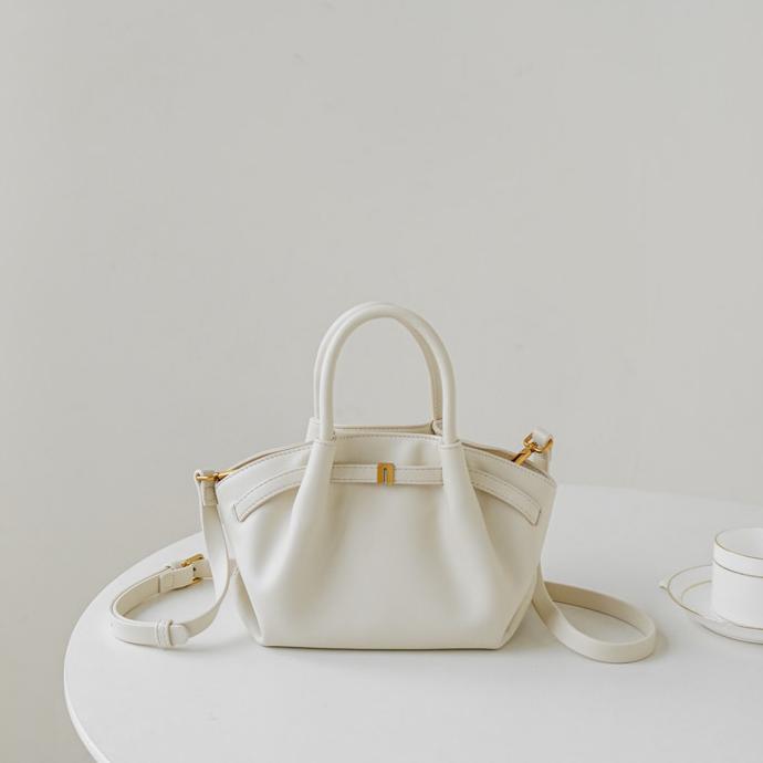 Nappa-Grain Structured Bucket Bag CJ312