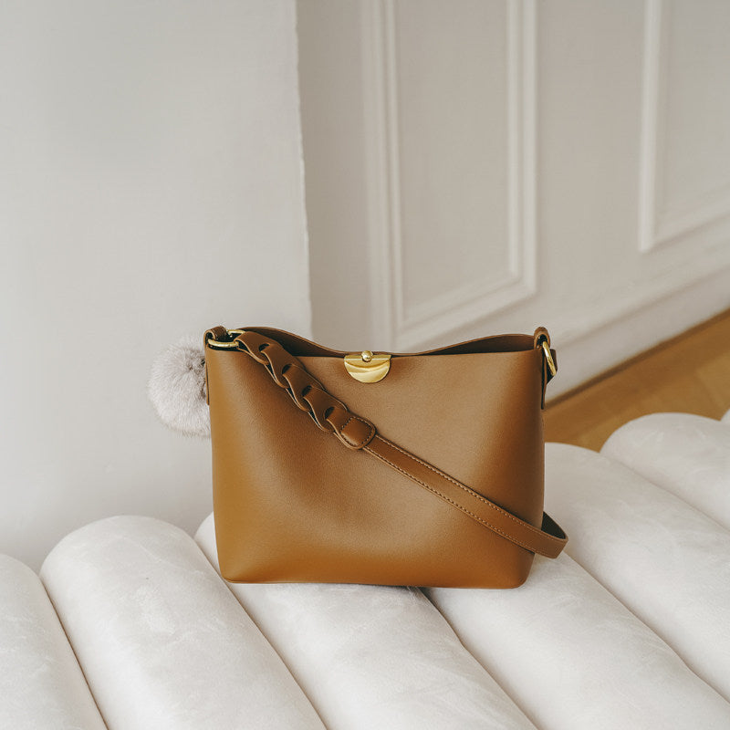 Noëlle Braided-Strap Vegan Leather Shoulder Bag NO26