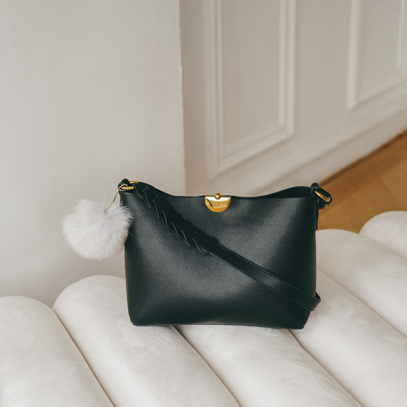 Noëlle Braided-Strap Vegan Leather Shoulder Bag NO26