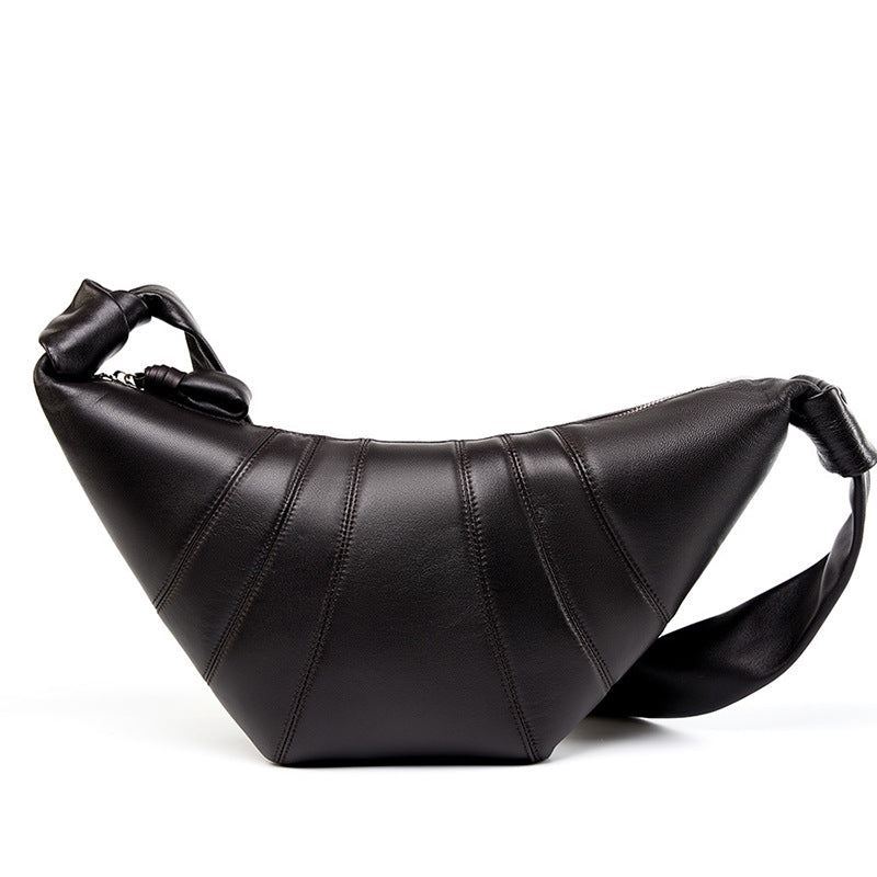 Noëlle Soft Lambskin Crescent Shoulder Bag NC42