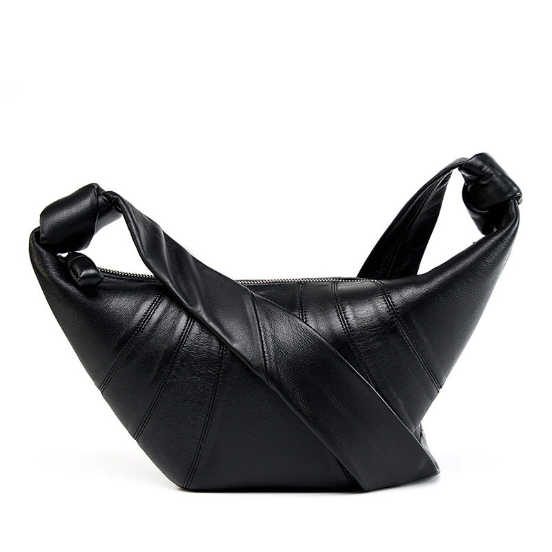 Noëlle Soft Lambskin Crescent Shoulder Bag NC42