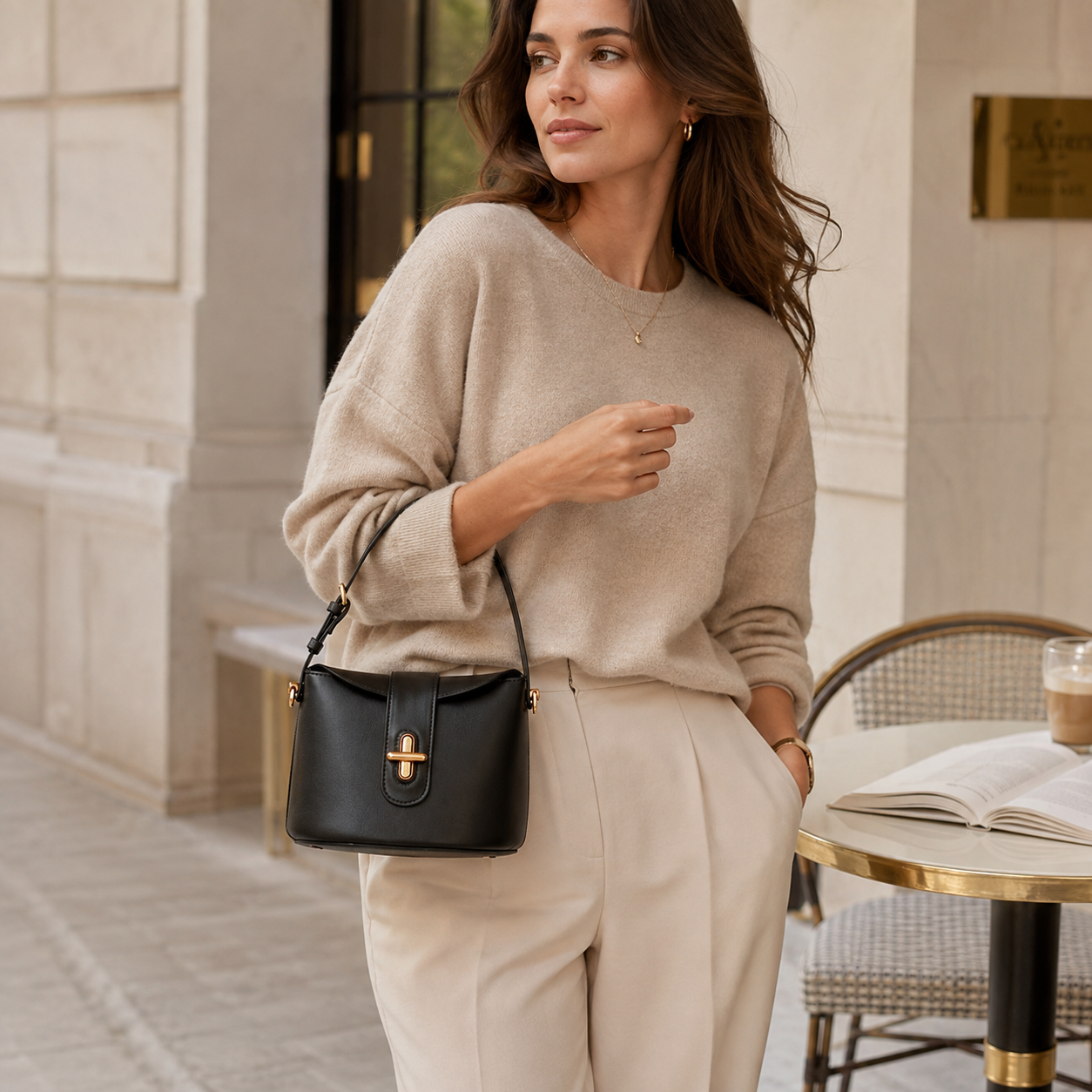Noelle Soft Leather Shoulder Bag NB46