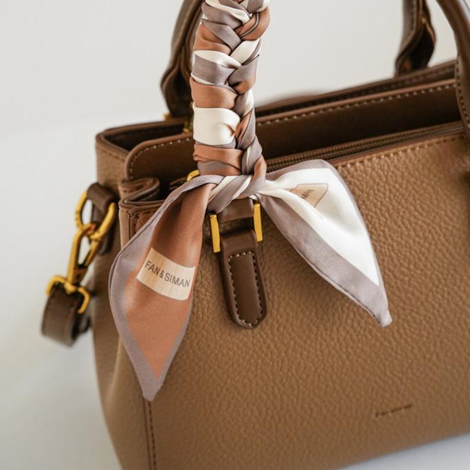 Celeste Pebbled Leather Mini Boston Bag with Adjustable Strap CJ351