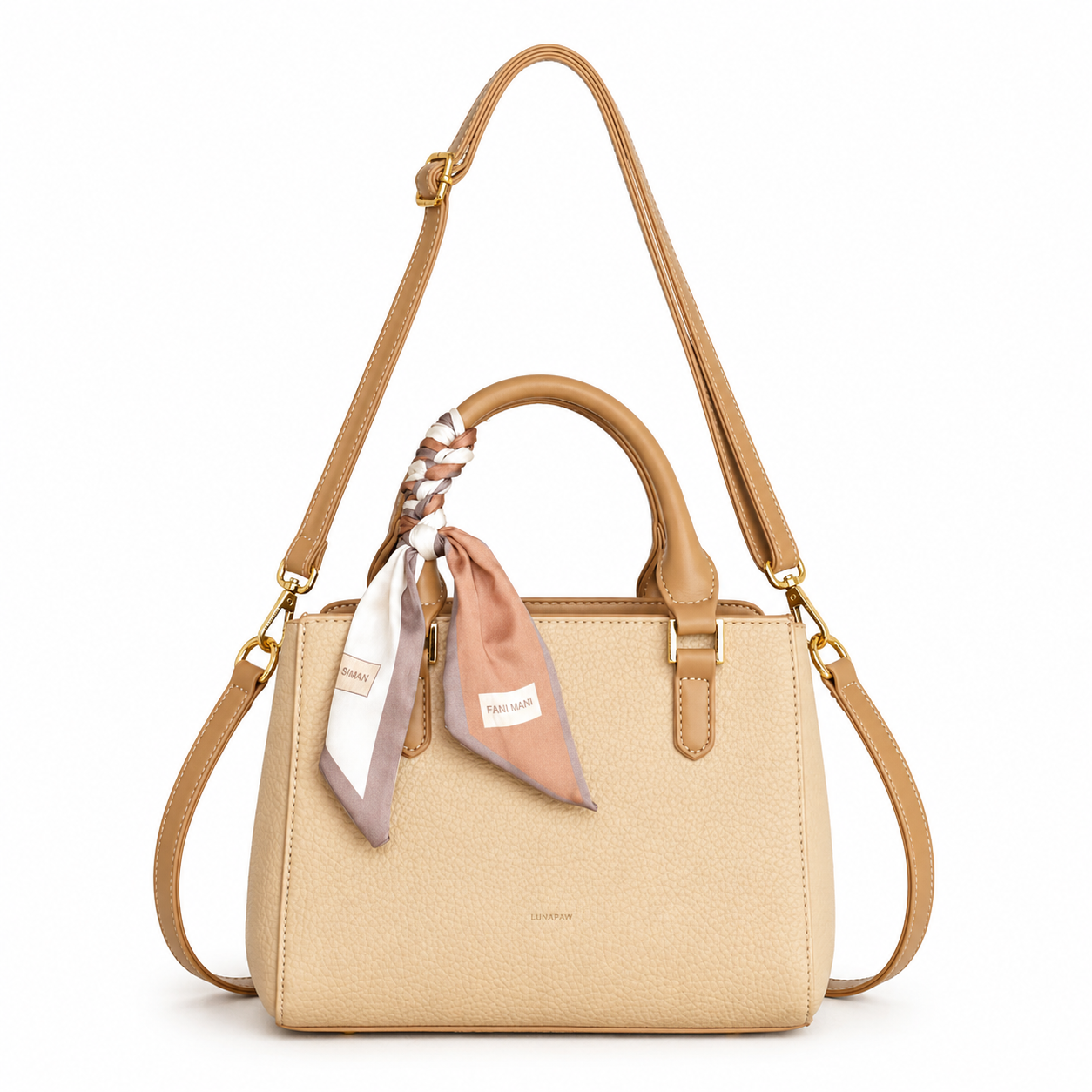 Celeste Pebbled Leather Mini Boston Bag with Adjustable Strap CJ351