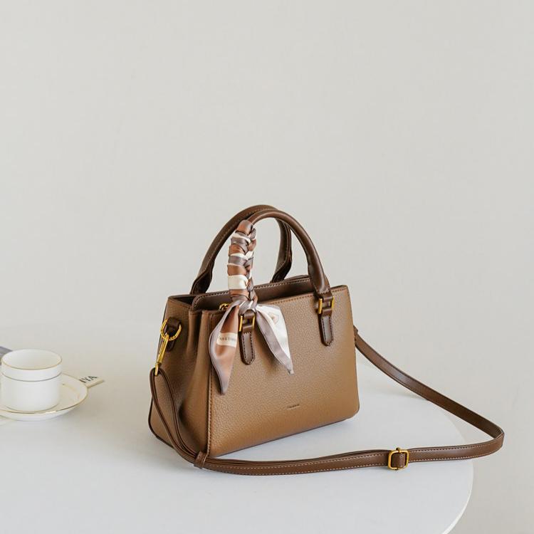 Celeste Pebbled Leather Mini Boston Bag with Adjustable Strap CJ351