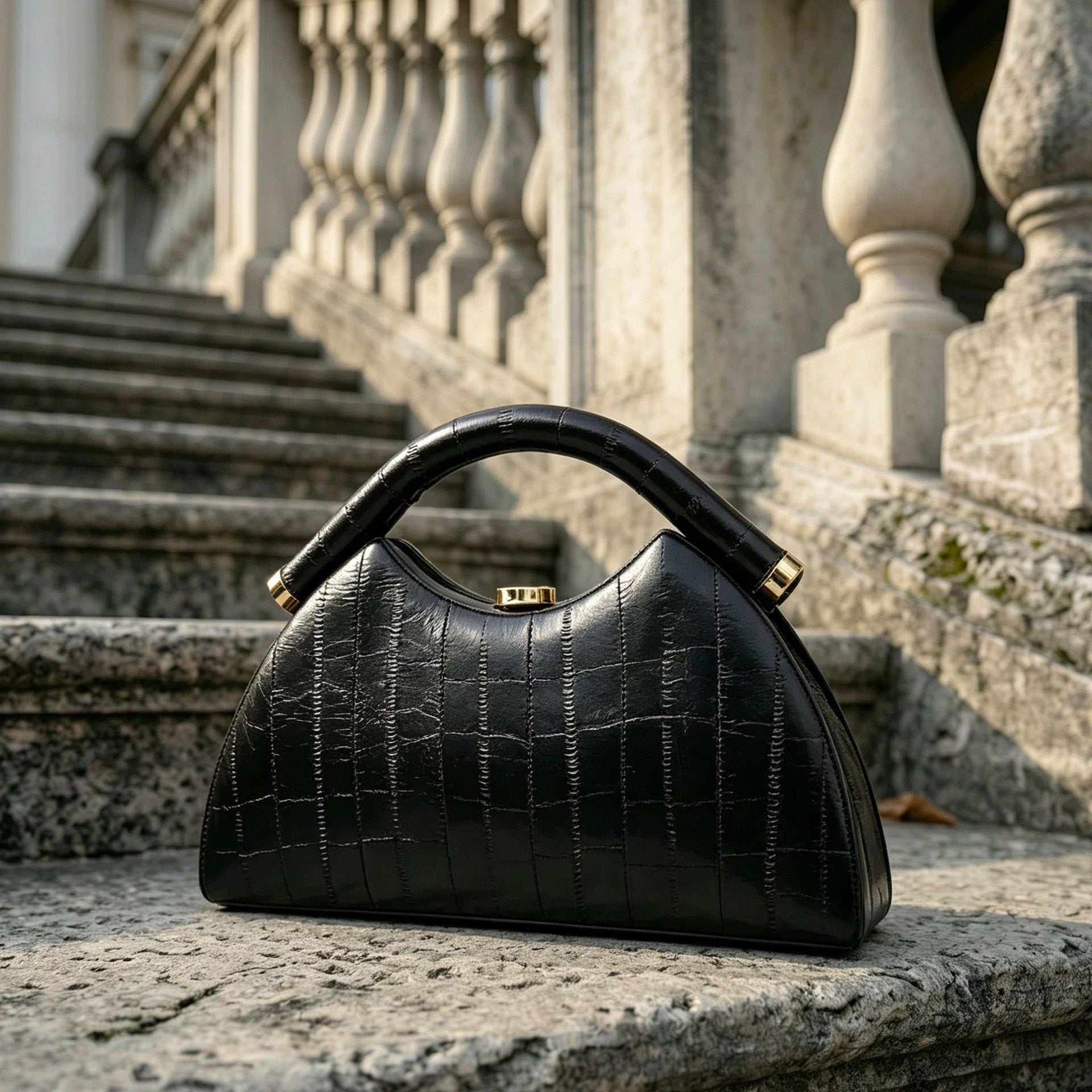 Rosalie Textured Leather Top Handle Bag CR72