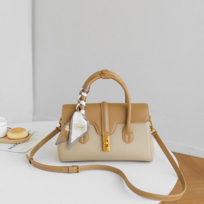 Sculpted Soft-Grain Top Handle Bag TY106