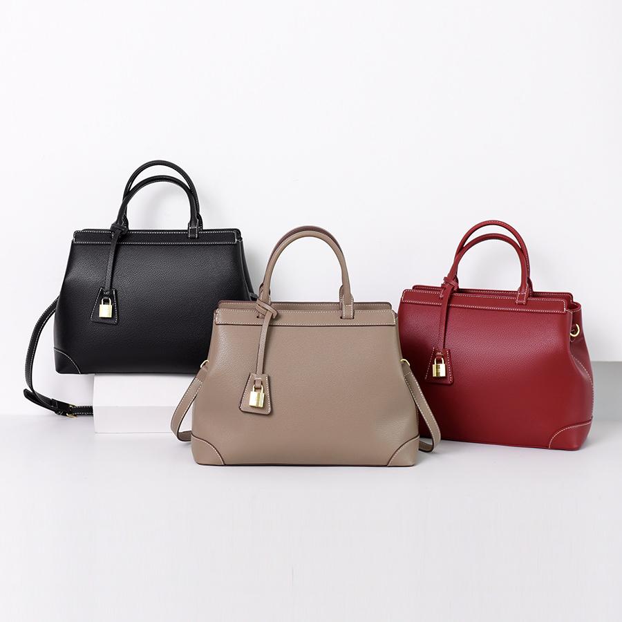 Seraphine Taupe Structured Leather Tote Bag ST33